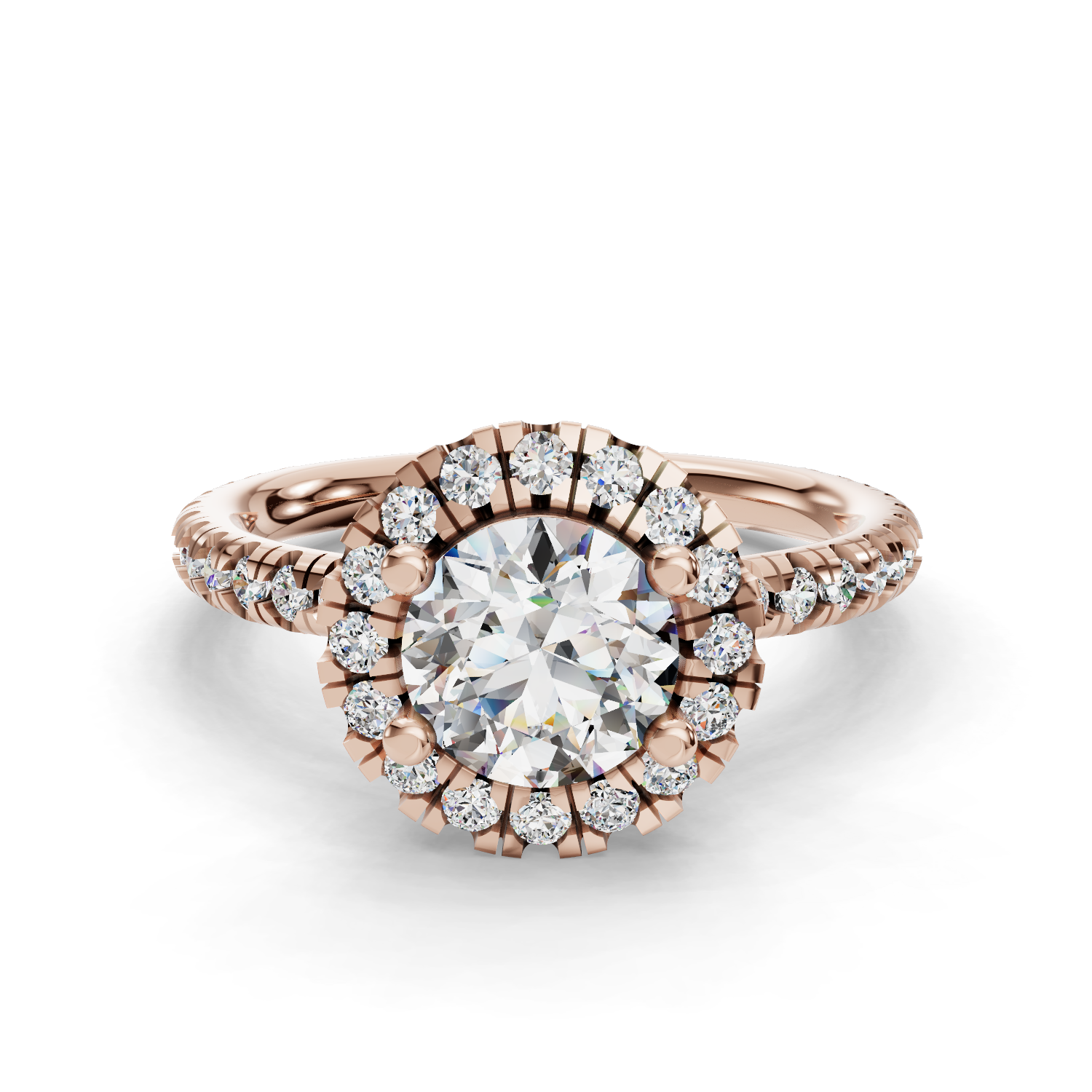 Throne Double Halo Engagement Ring