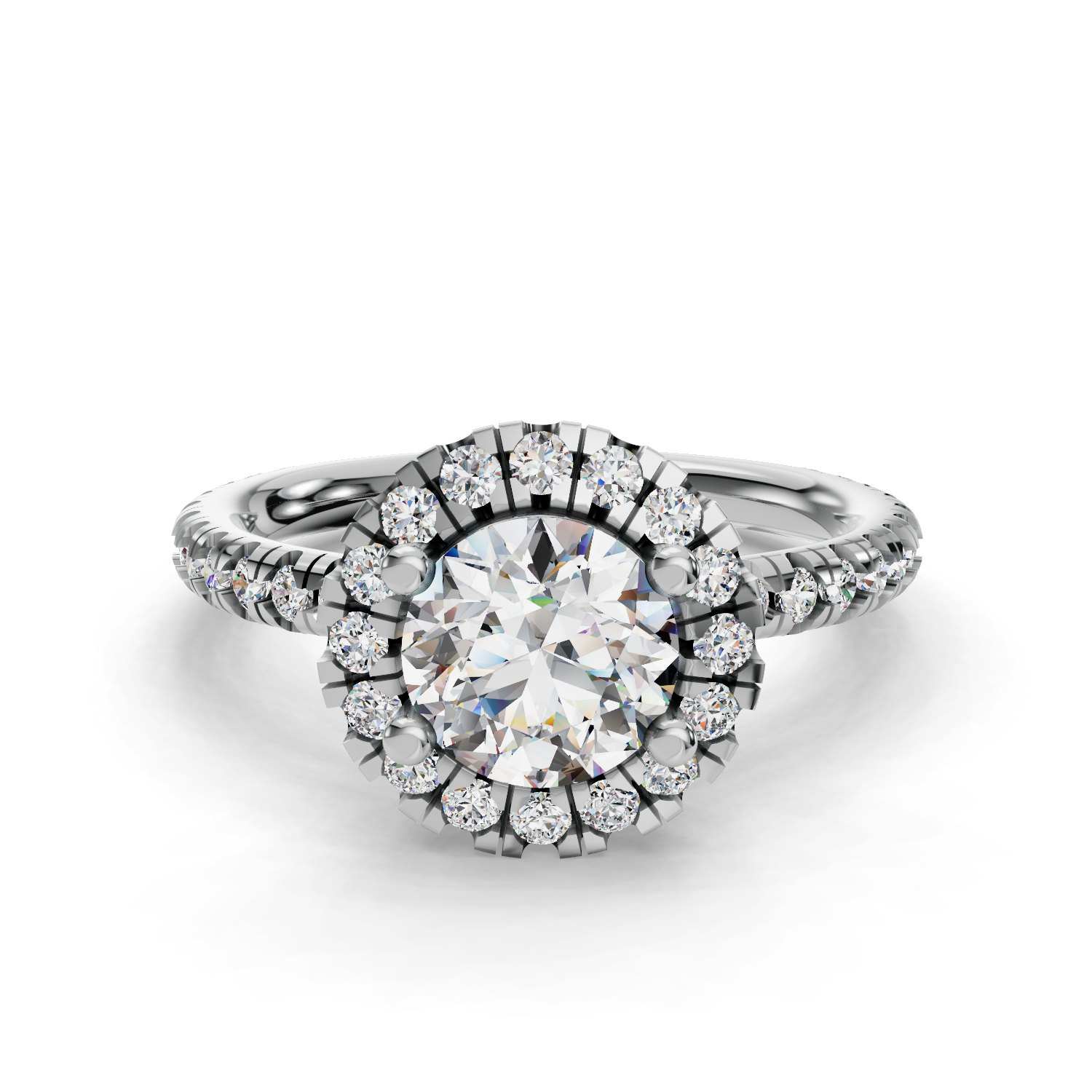 Throne Double Halo Engagement Ring