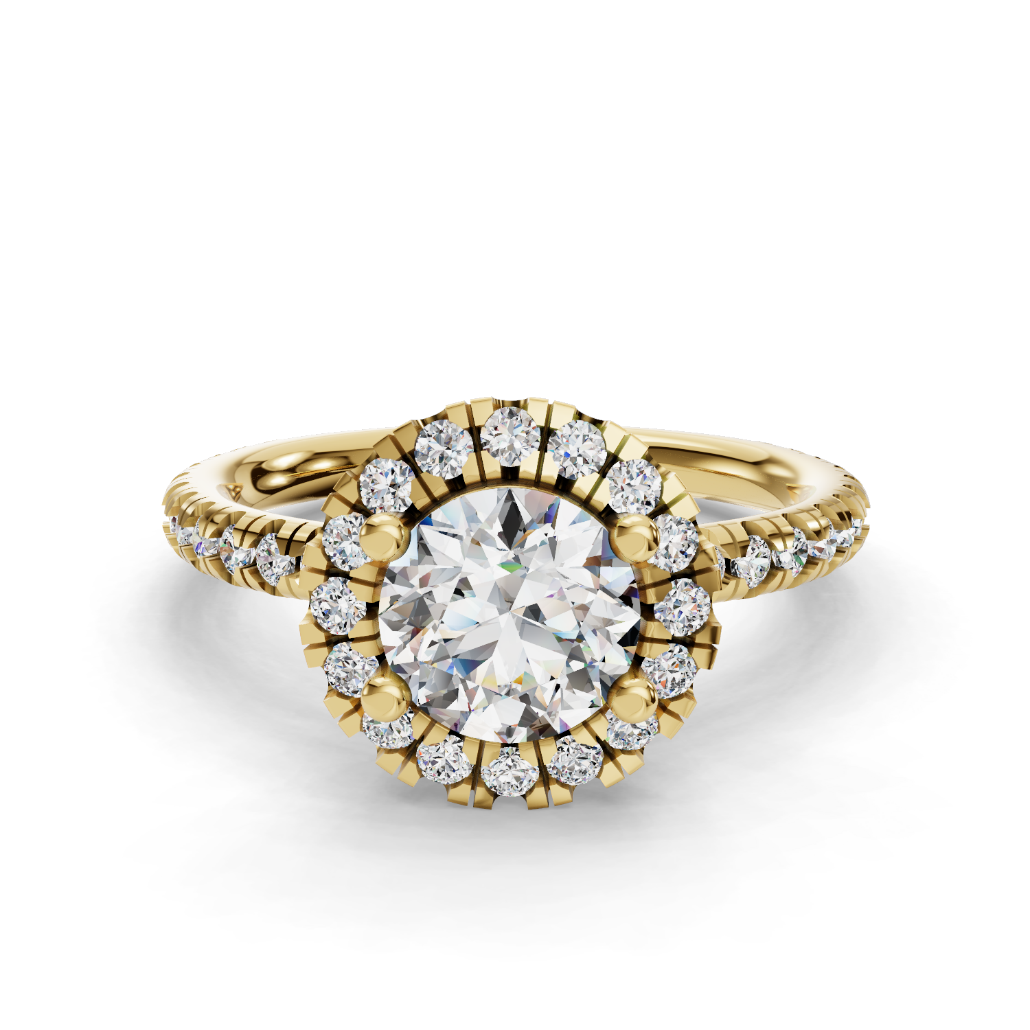 Throne Double Halo Engagement Ring