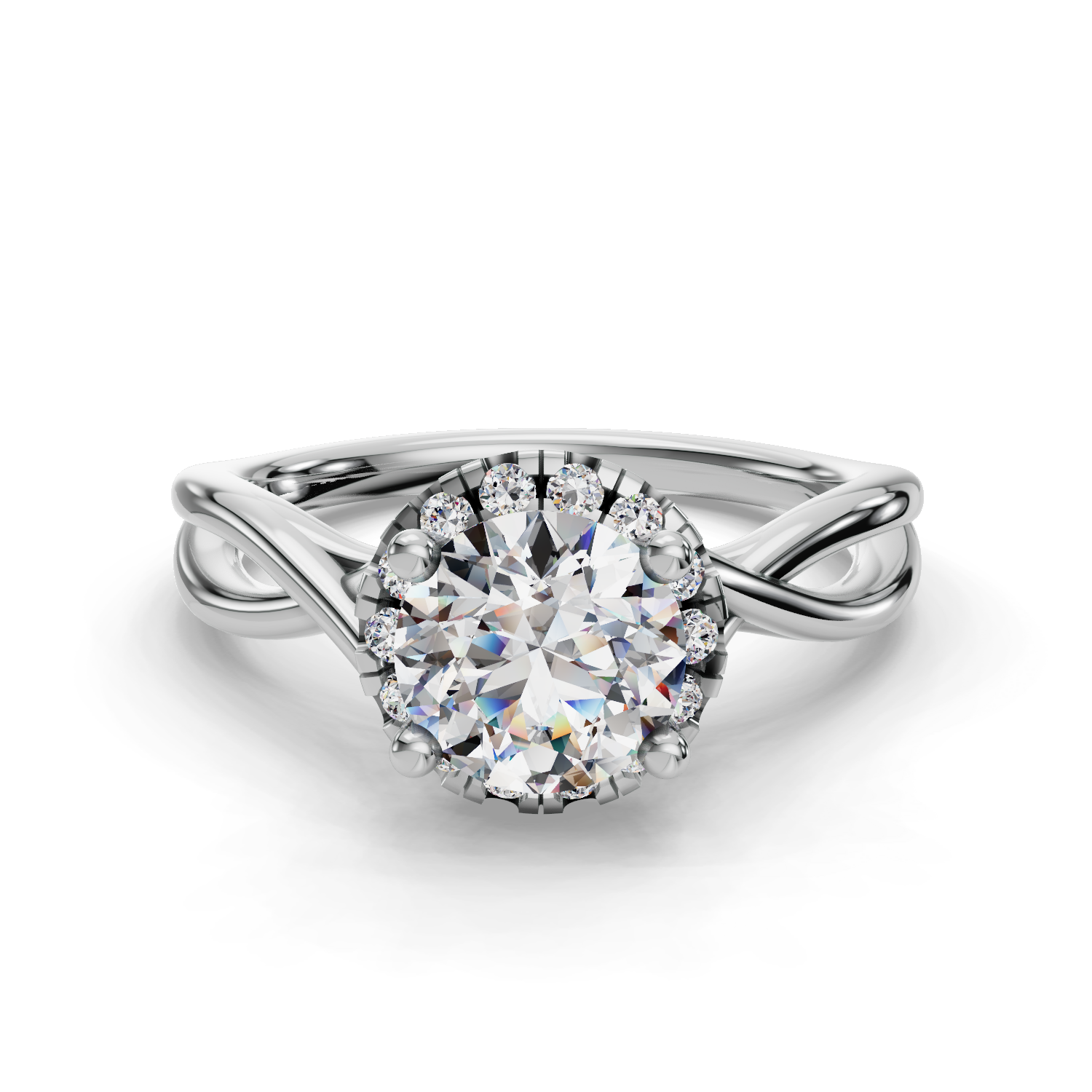 Evadne Halo Engagement Ring