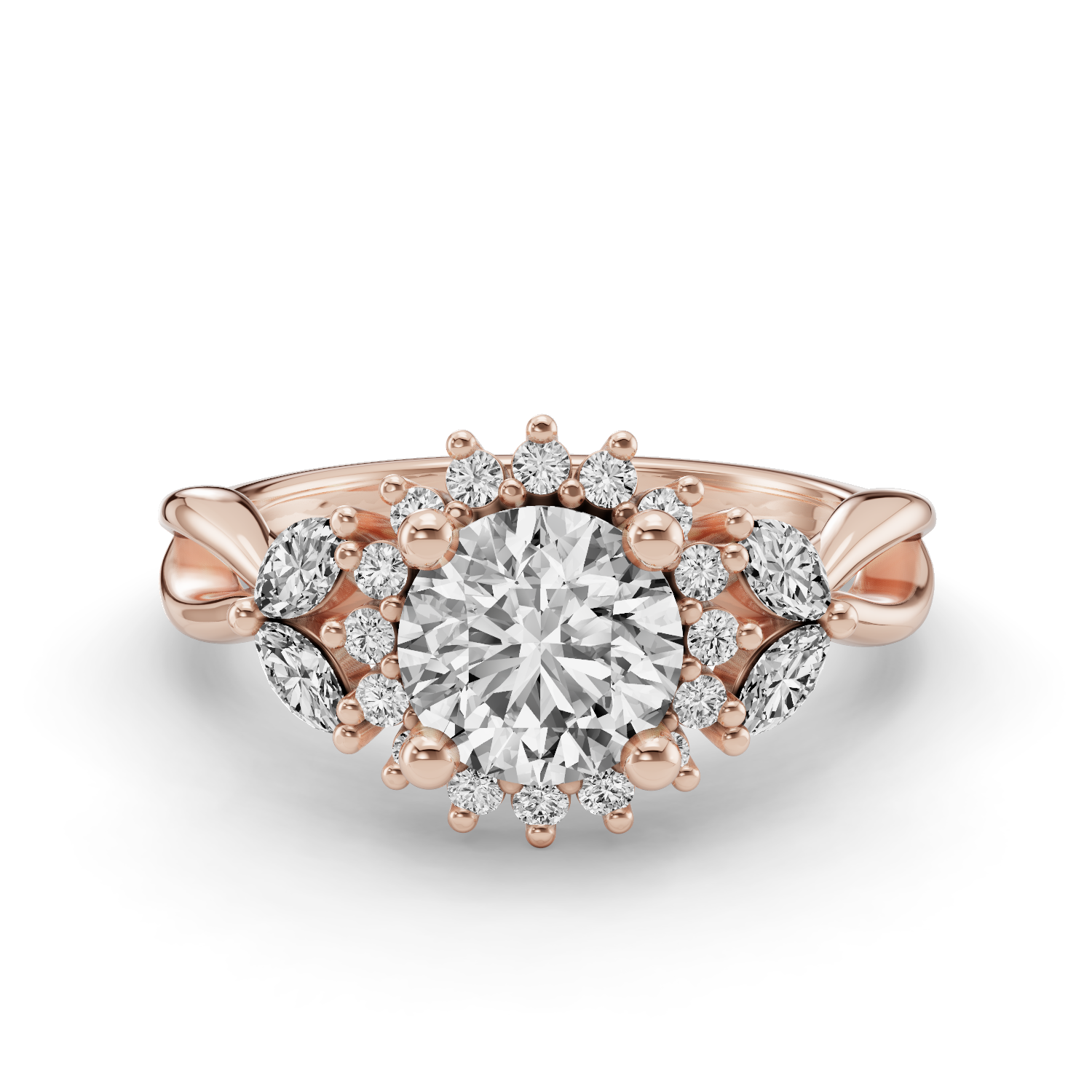 Violetine Halo Engagement Ring