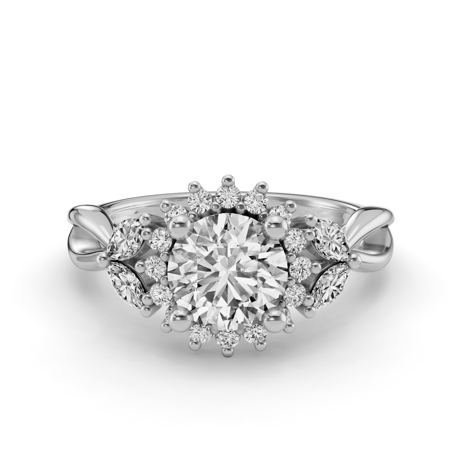 Violetine Halo Engagement Ring
