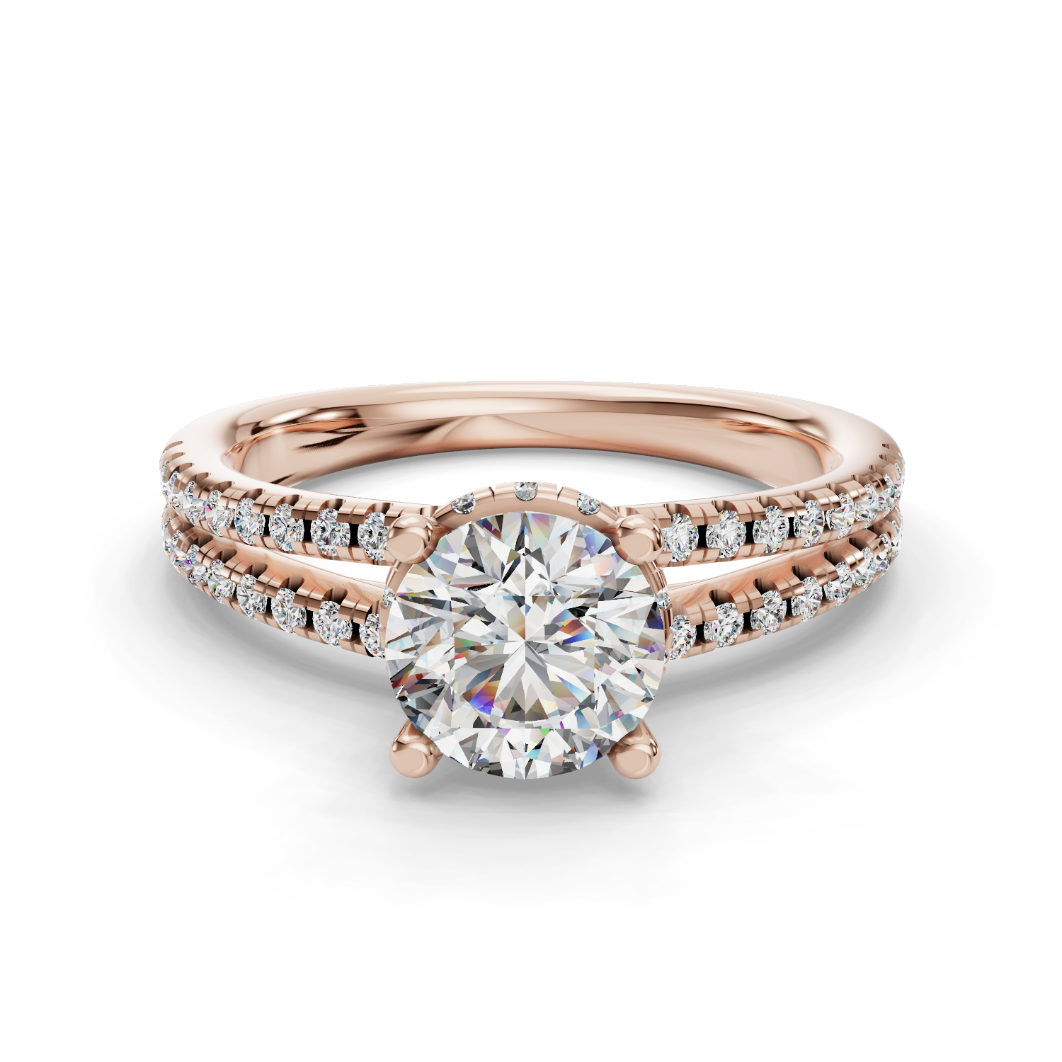 Sunflower Half Coverage Engagement Ring