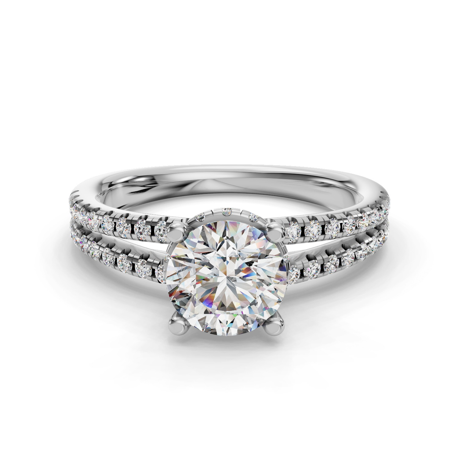 Sunflower Half Coverage Engagement Ring