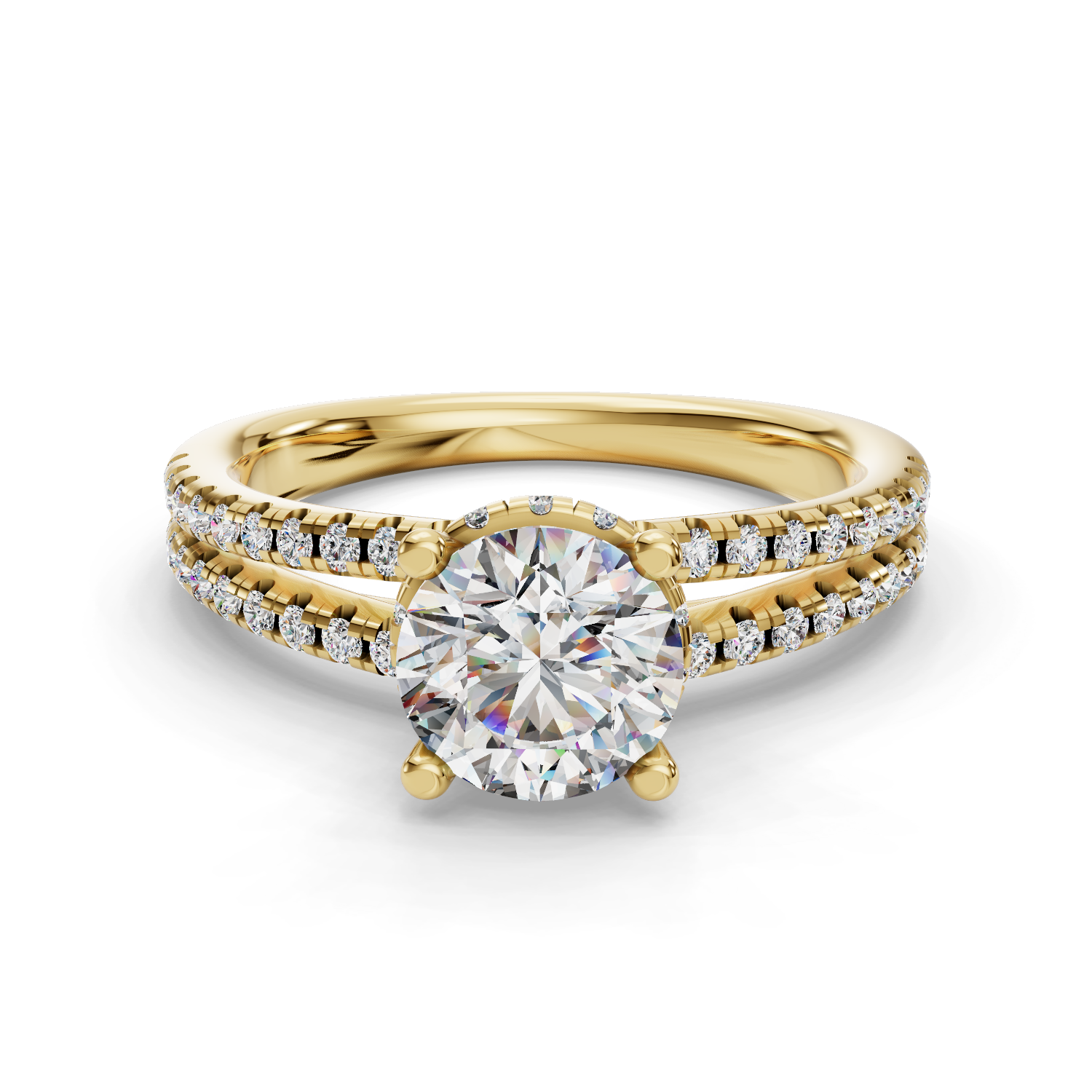 Sunflower Half Coverage Engagement Ring