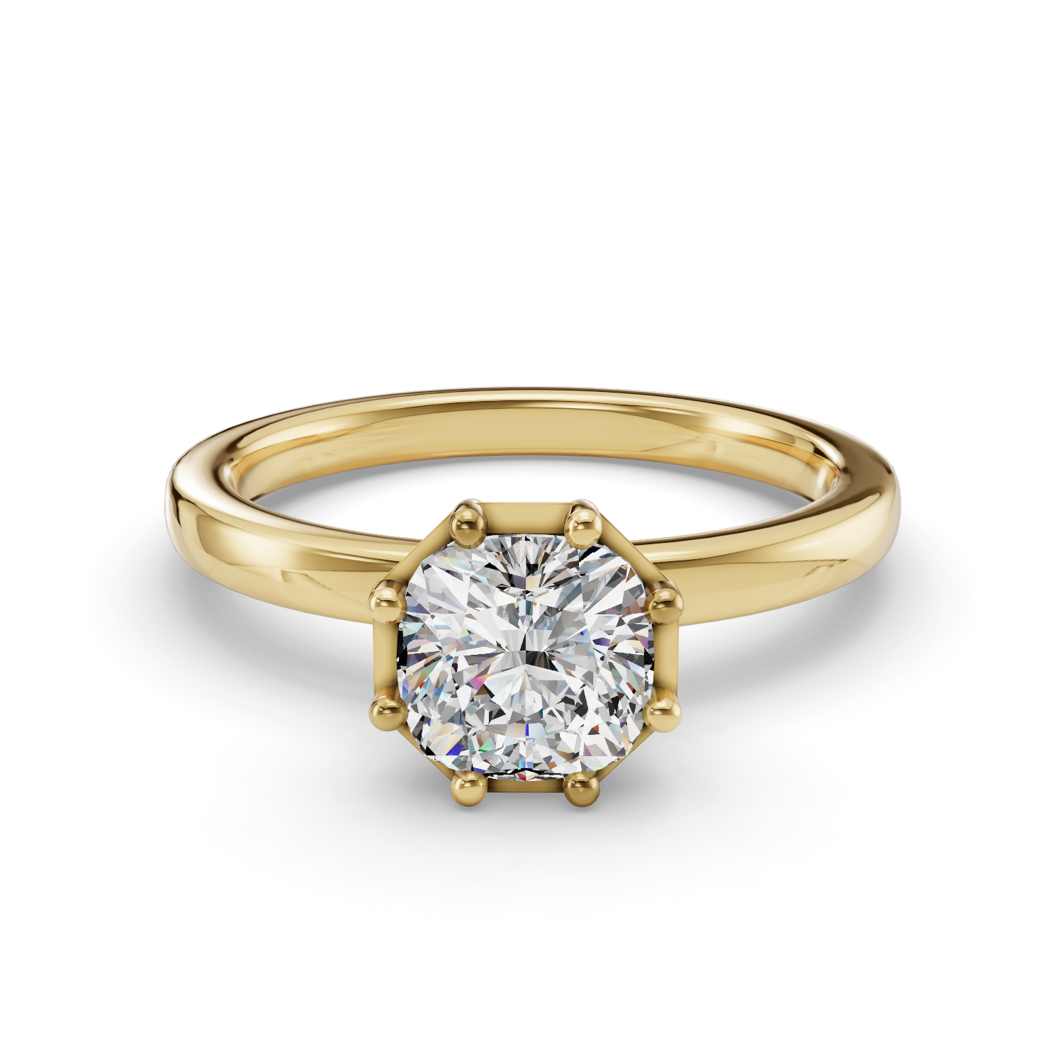 Hespera Eight-Prong Hidden Halo Engagement Ring
