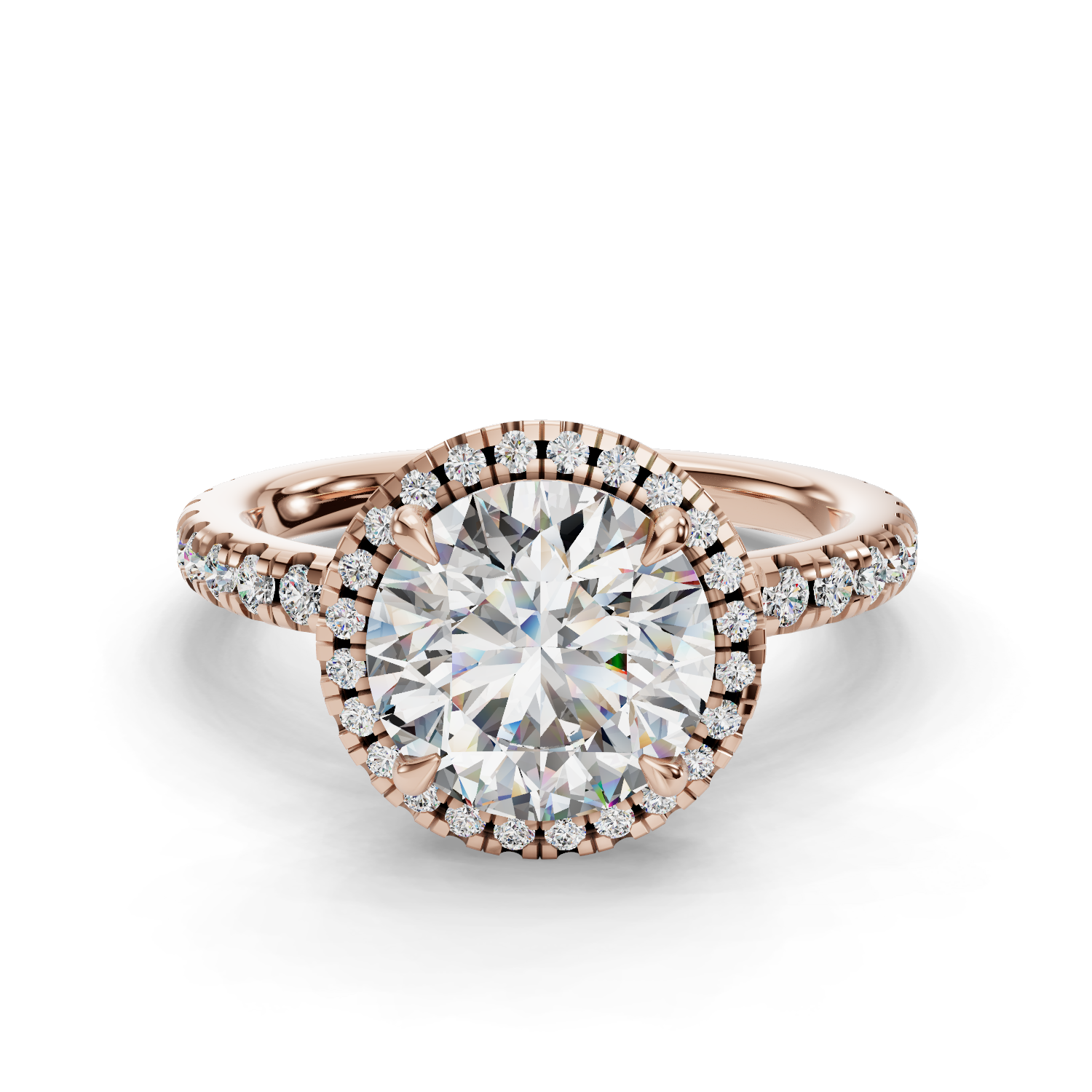 Dahlia Halo Three-Quarter Coverage Engagement Ring