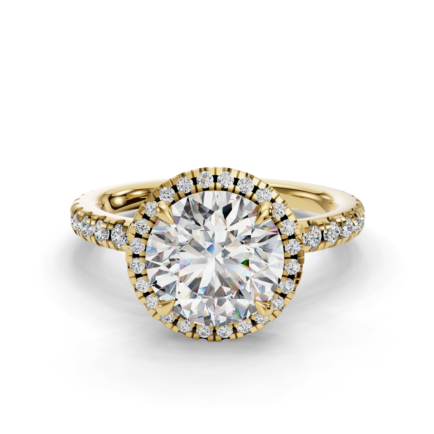 Dahlia Halo Three-Quarter Coverage Engagement Ring