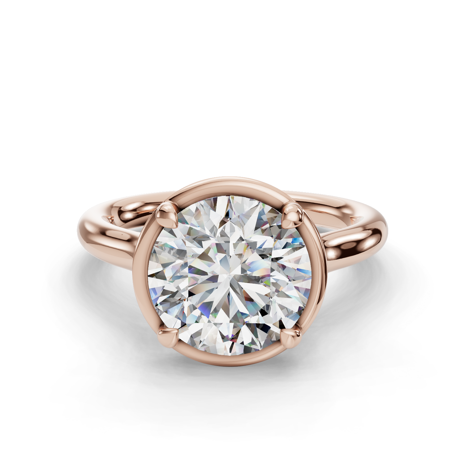 Radiant Tiara Hidden Halo Engagement Ring
