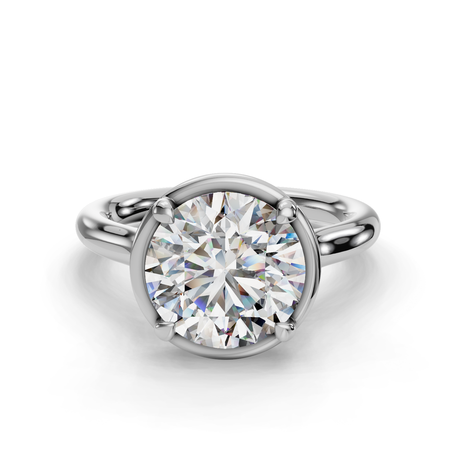 Radiant Tiara Hidden Halo Engagement Ring