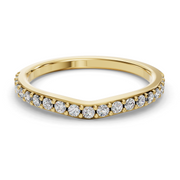 Gold ring with diamonds on a white background