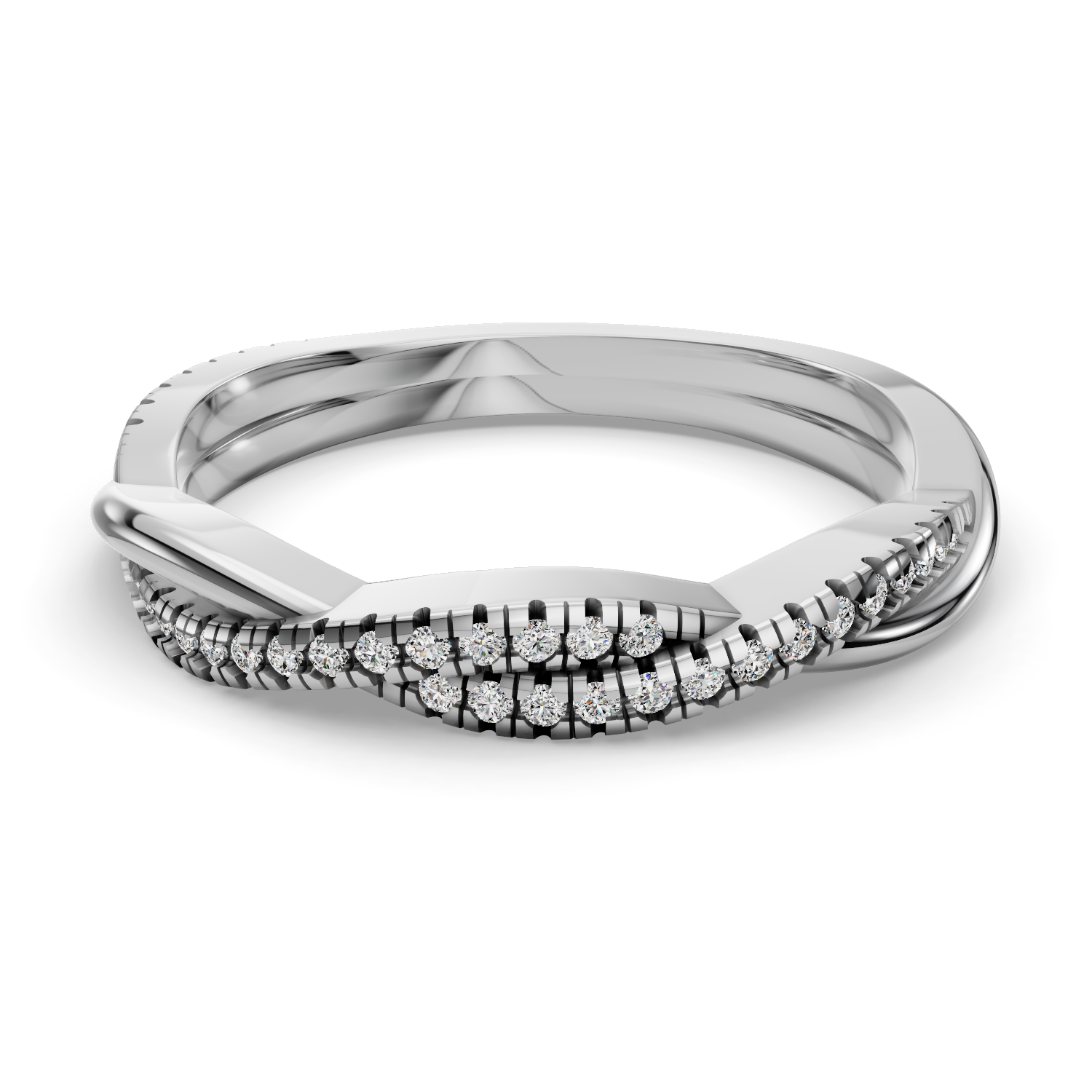 Satin Diamond Wedding Ring