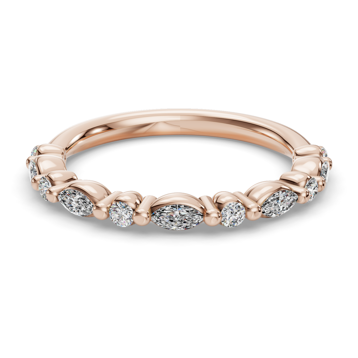 Dual Diamond Wedding Ring