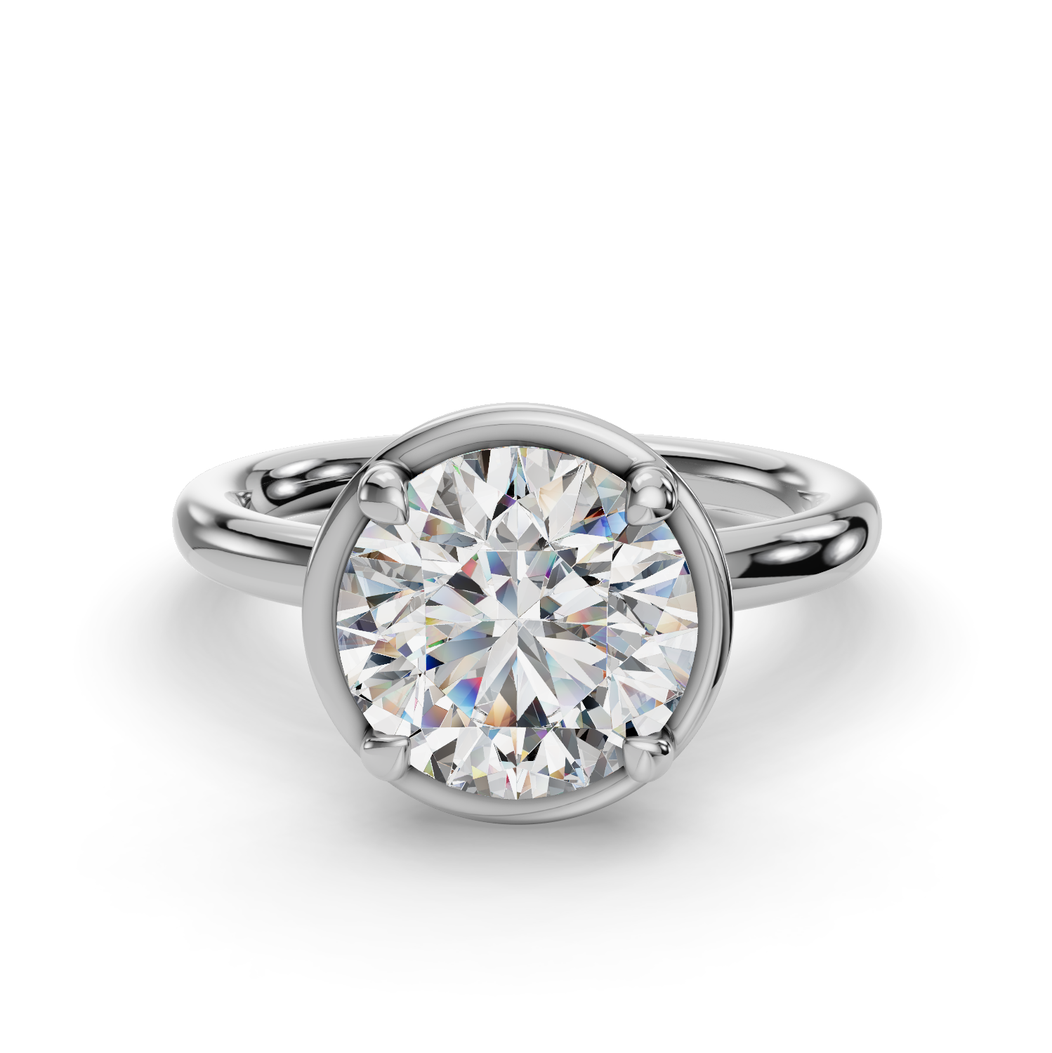 Bezel Whisper Solitaire Engagement Ring