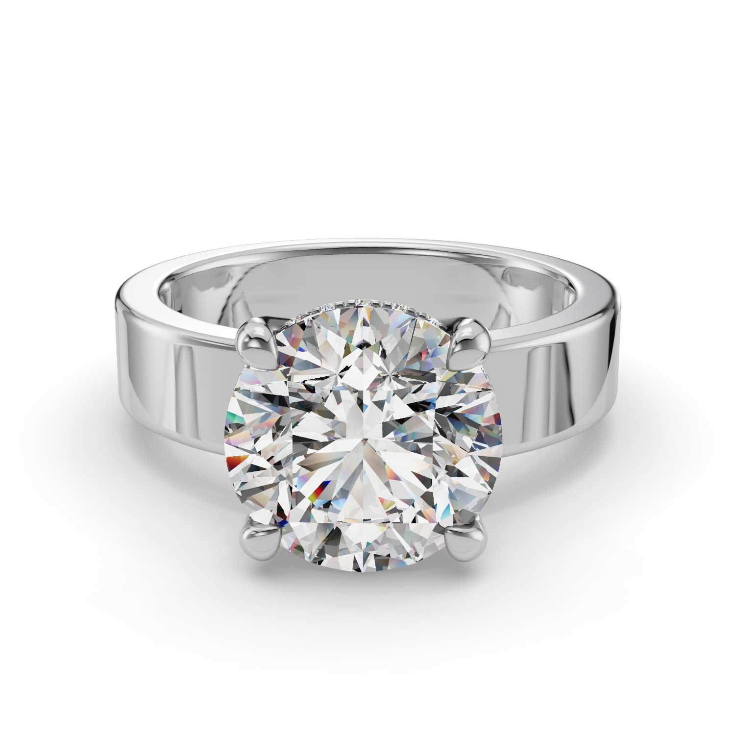 Ares Hidden Halo Engagement Ring