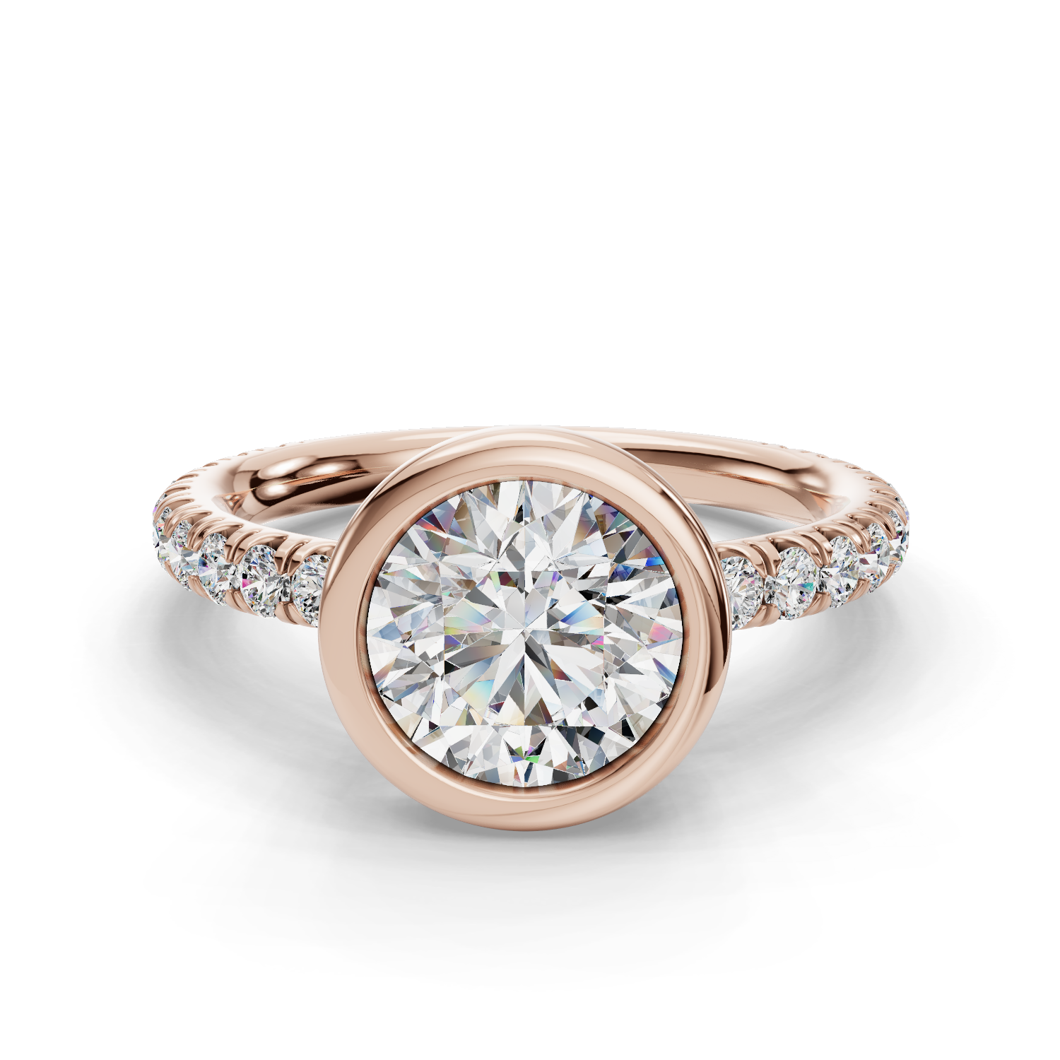 Luminous Bezel Three-Quarter Coverage Engagement Ring