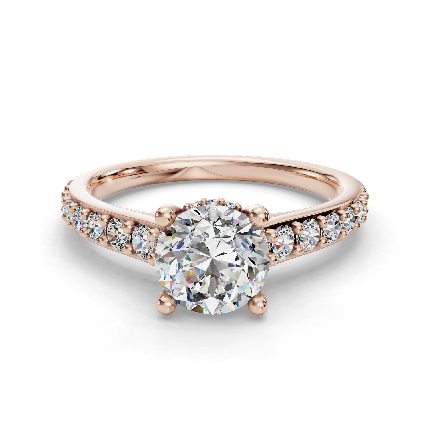 Crystal Half Coverage Engagement Ring