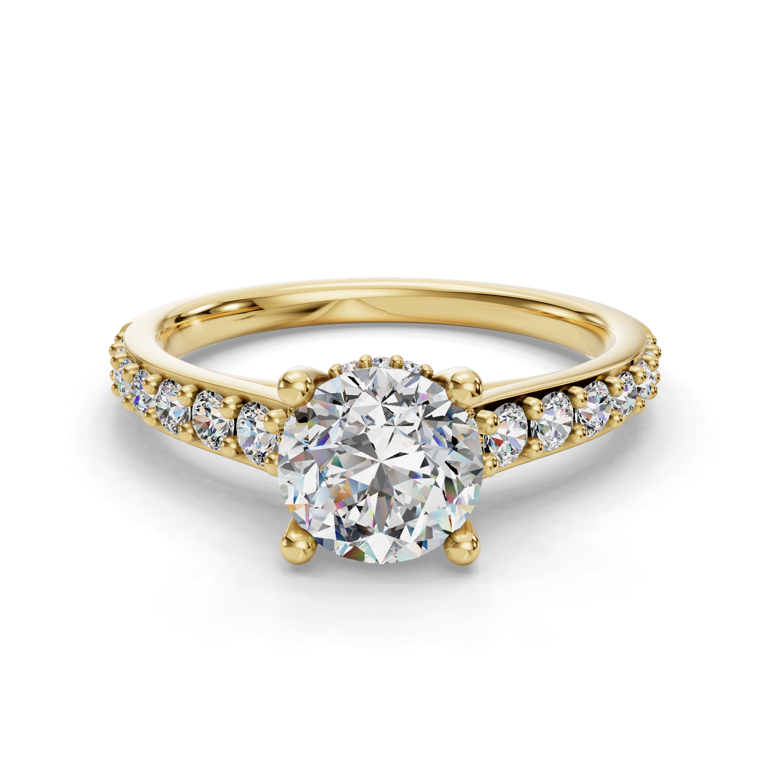 Crystal Half Coverage Engagement Ring