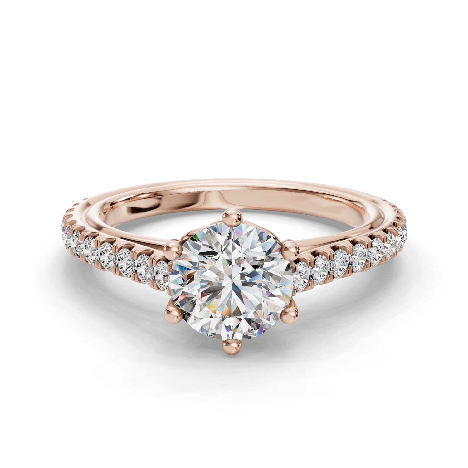 Aurora Six-Prong Half Coverage Engagement Ring