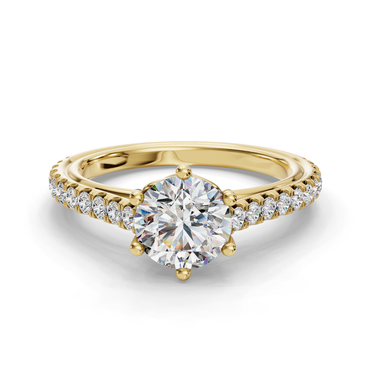 Aurora Six-Prong Half Coverage Engagement Ring