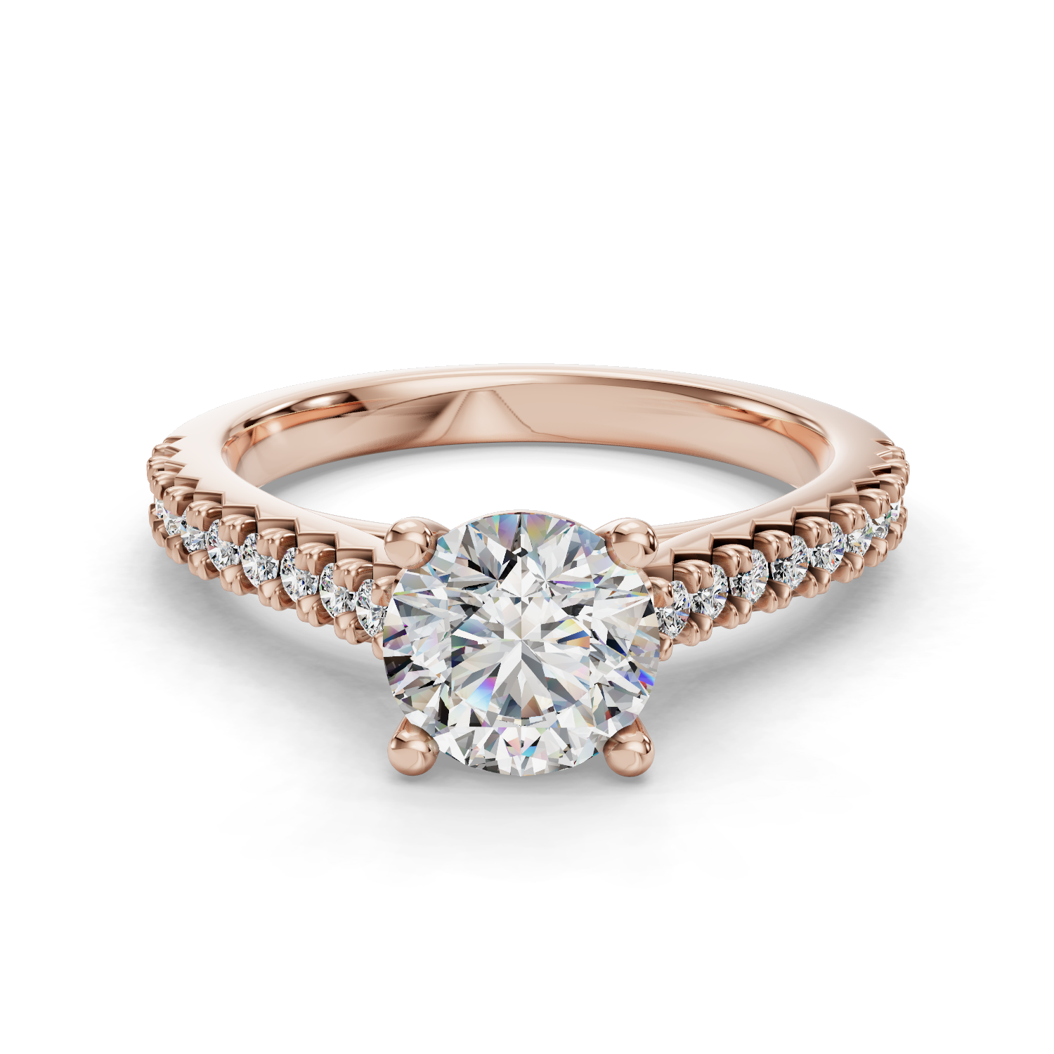 Pearl Half Coverage Engagement Ring