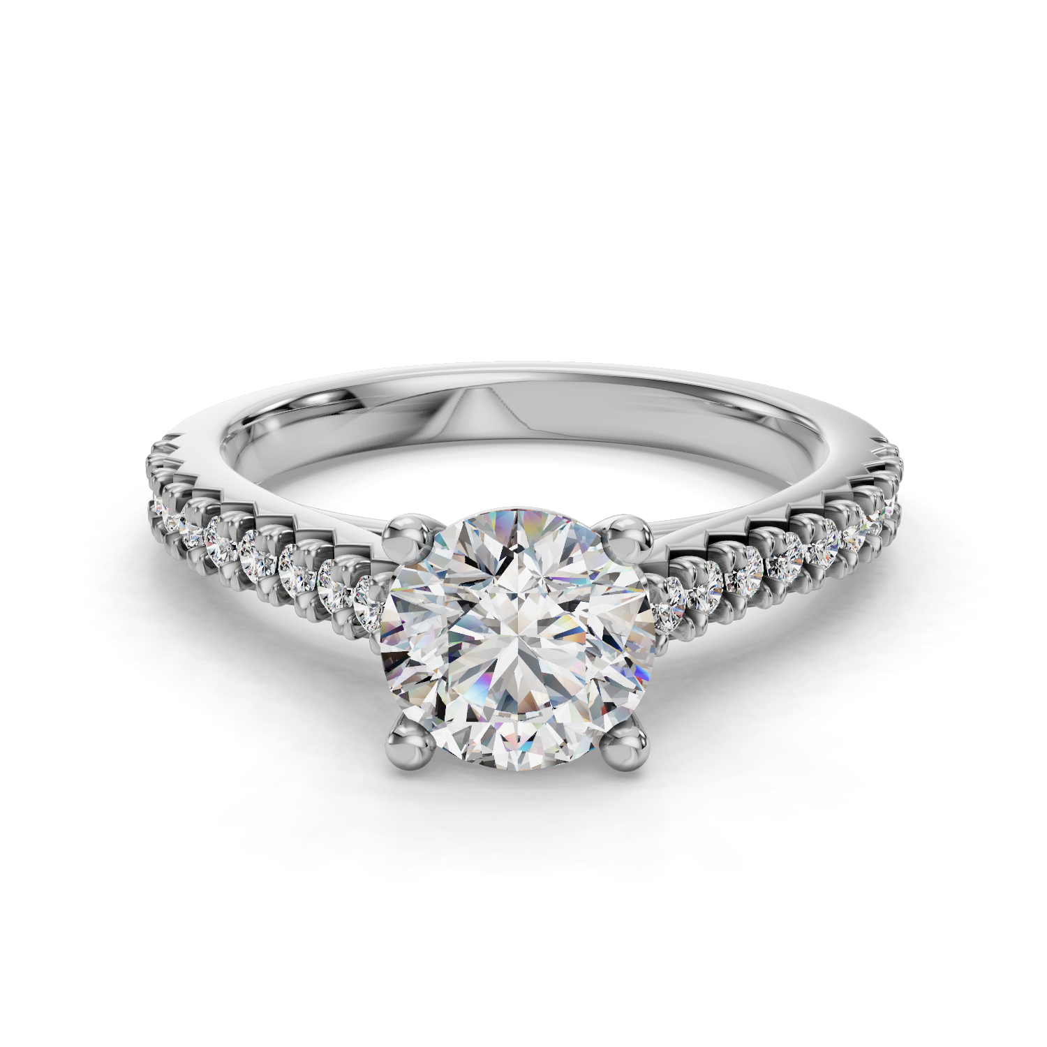 Pearl Half Coverage Engagement Ring