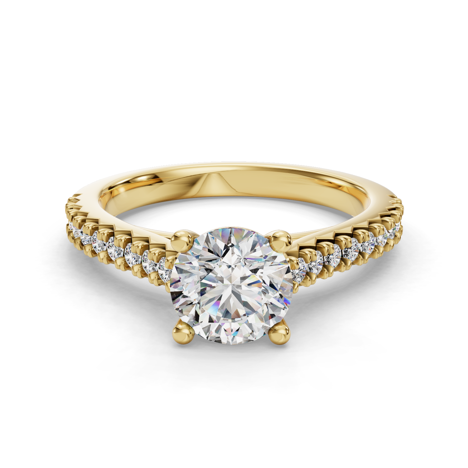 Pearl Half Coverage Engagement Ring