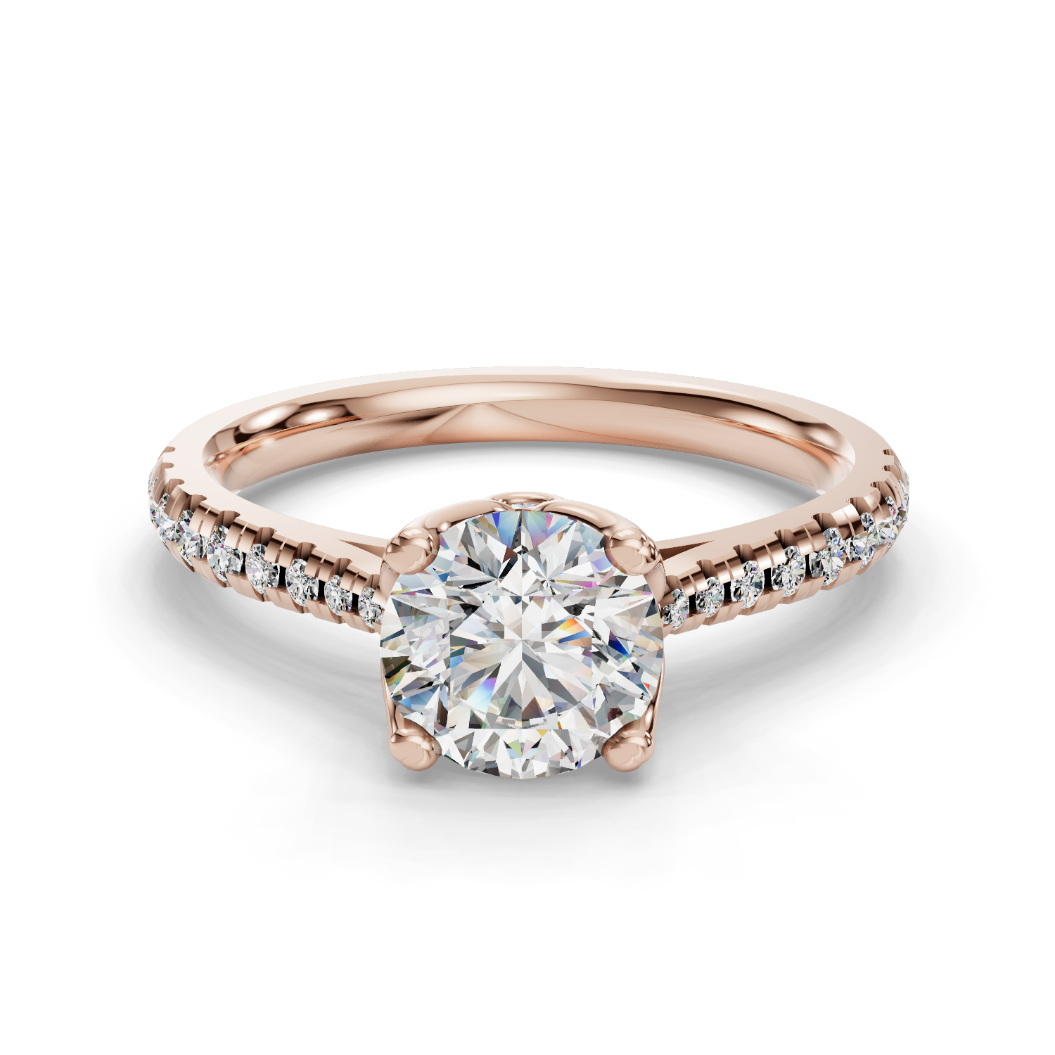 Moonflower Half Coverage Engagement Ring