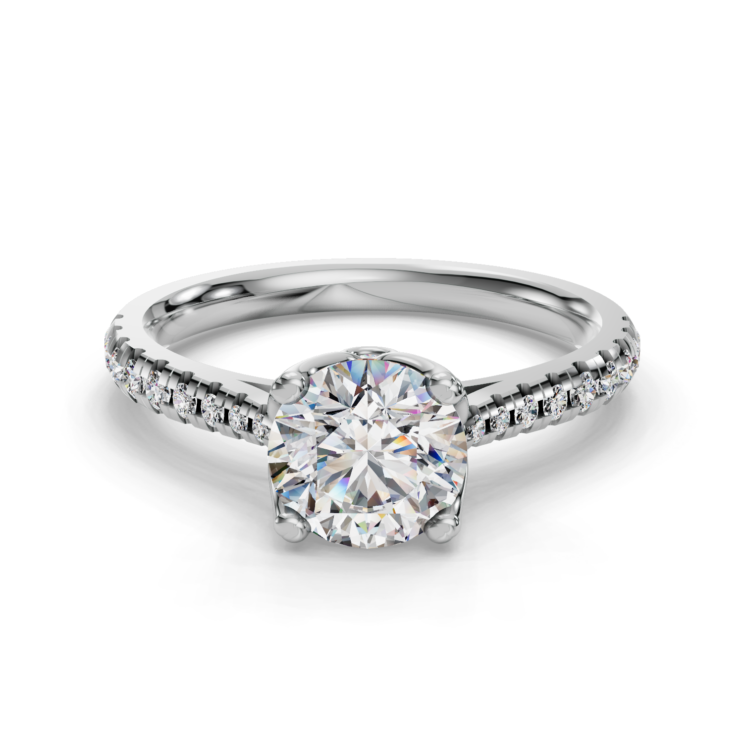 Moonflower Half Coverage Engagement Ring