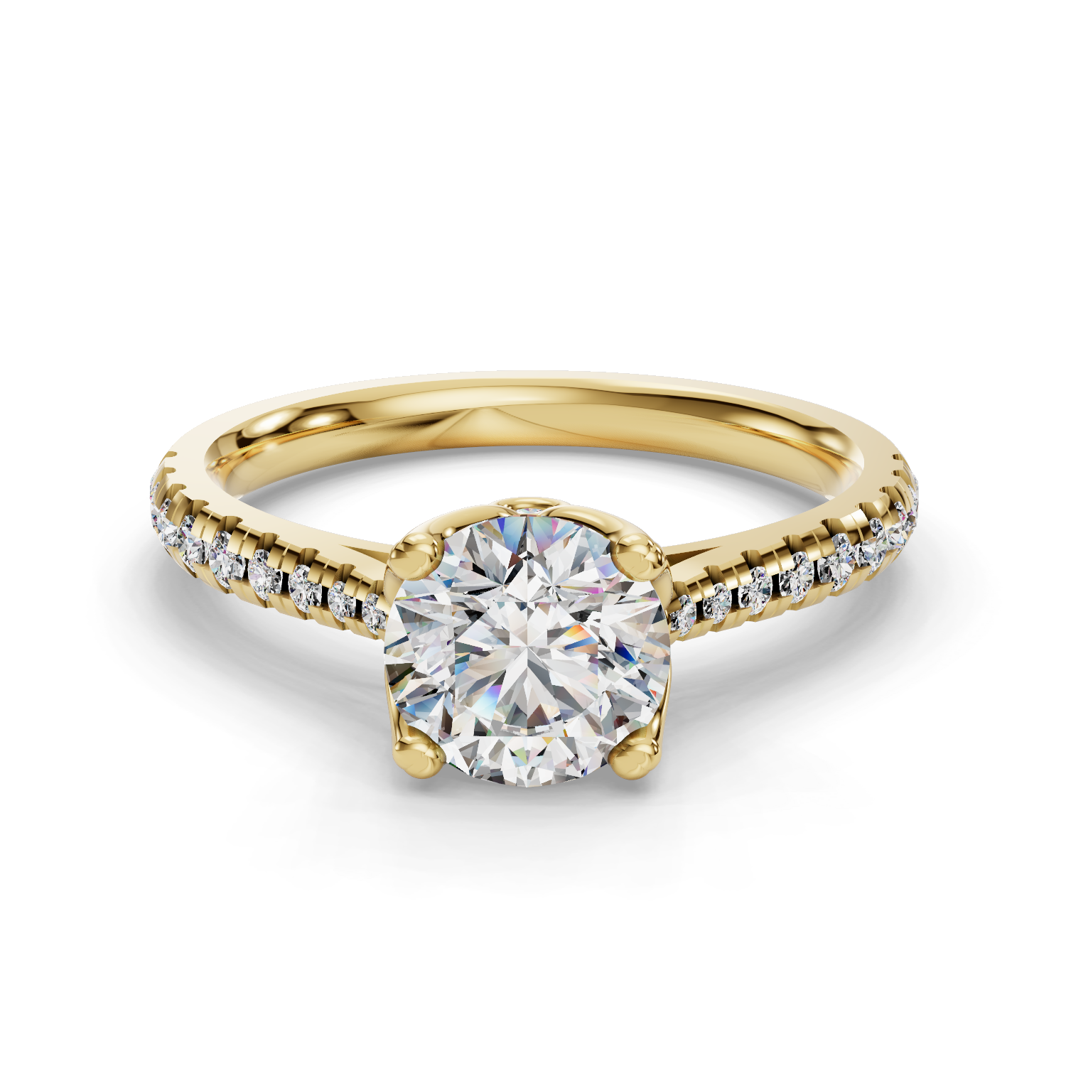 Moonflower Half Coverage Engagement Ring