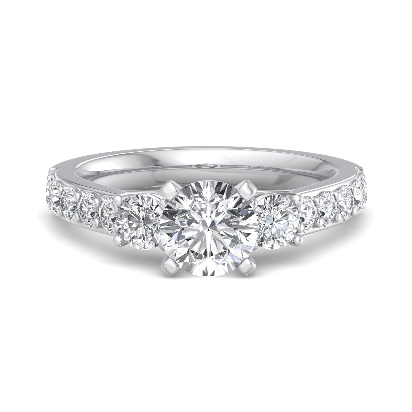 Luxe Three-Stone Engagement Ring