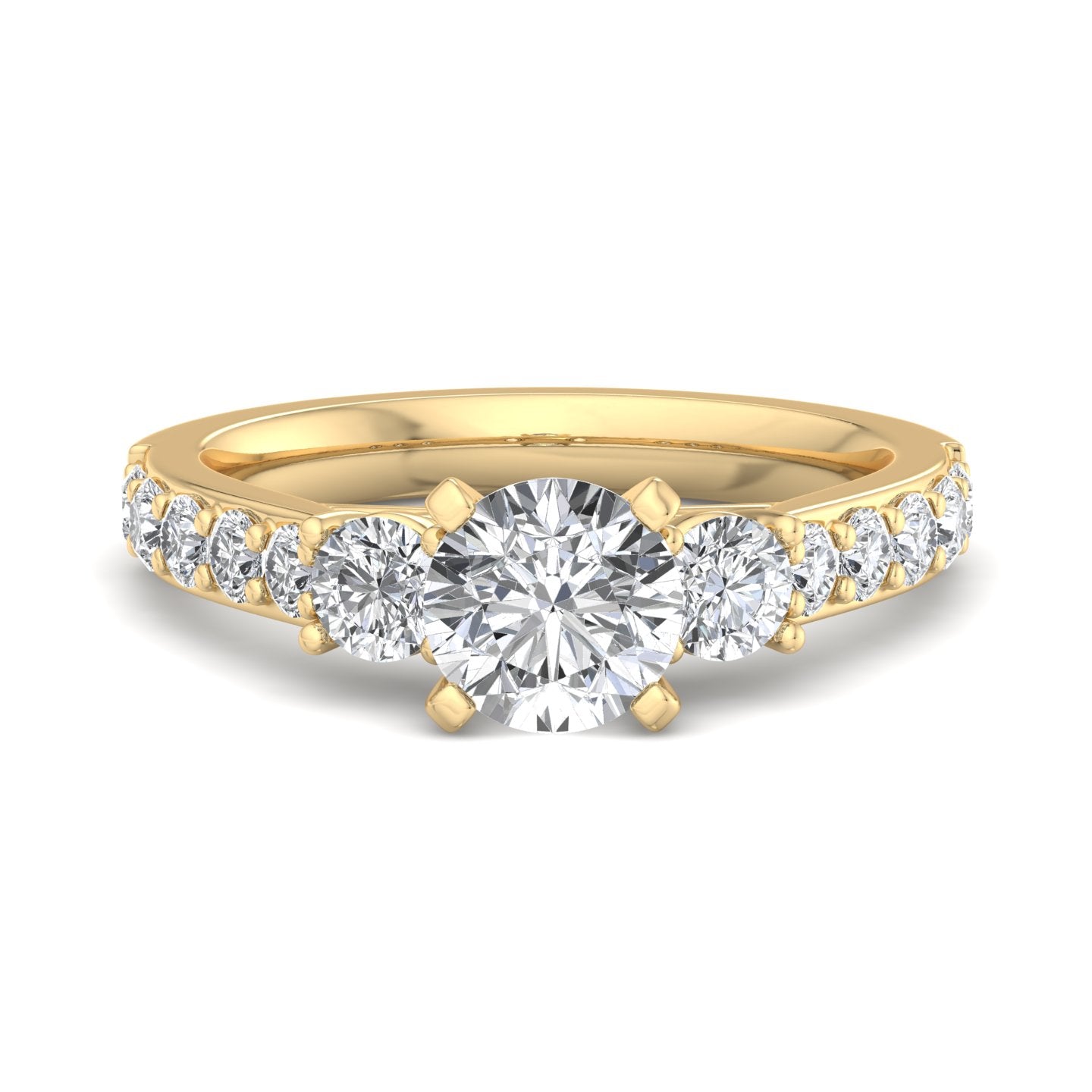 Luxe Three-Stone Engagement Ring
