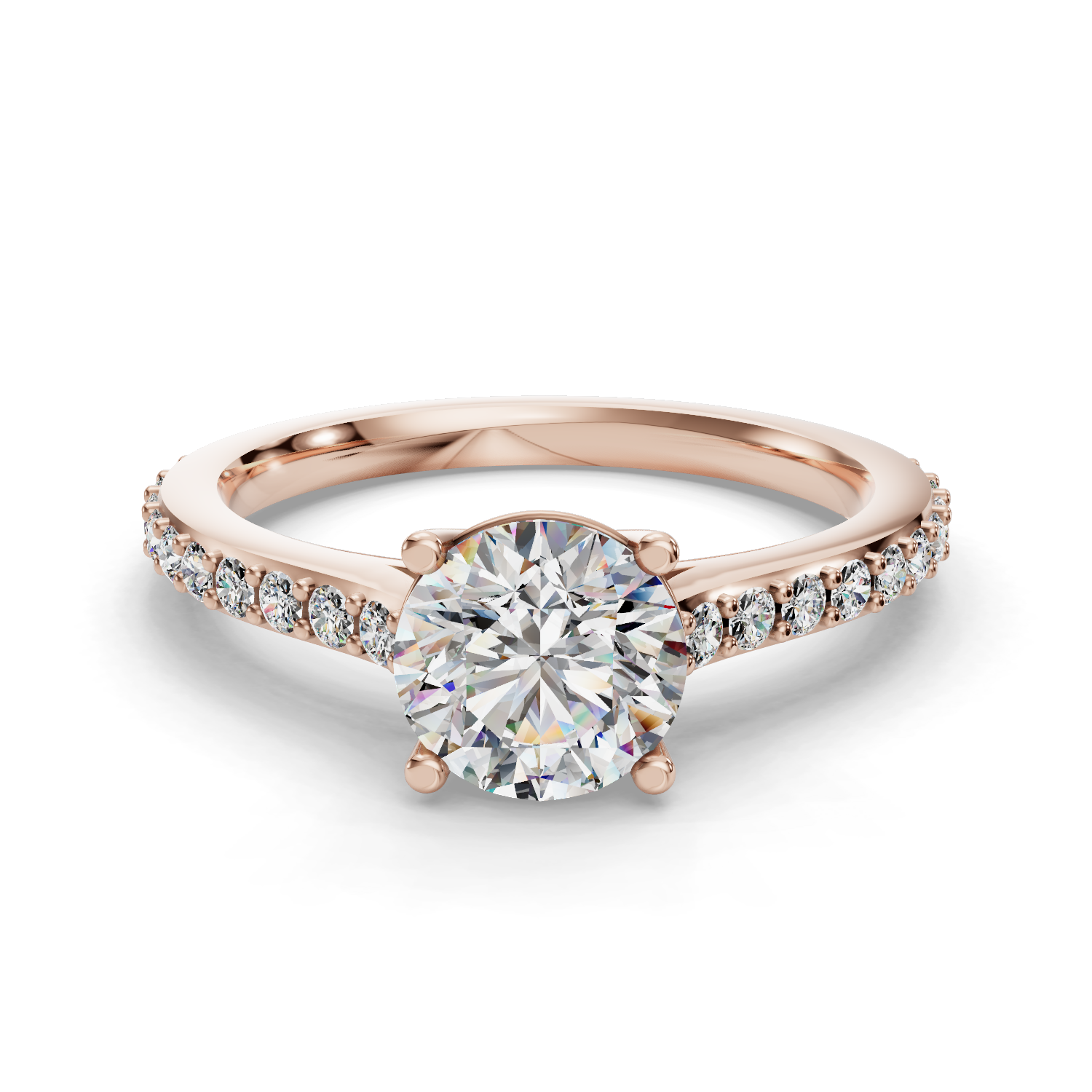 Crown Three-Quarter Coverage Engagement Ring
