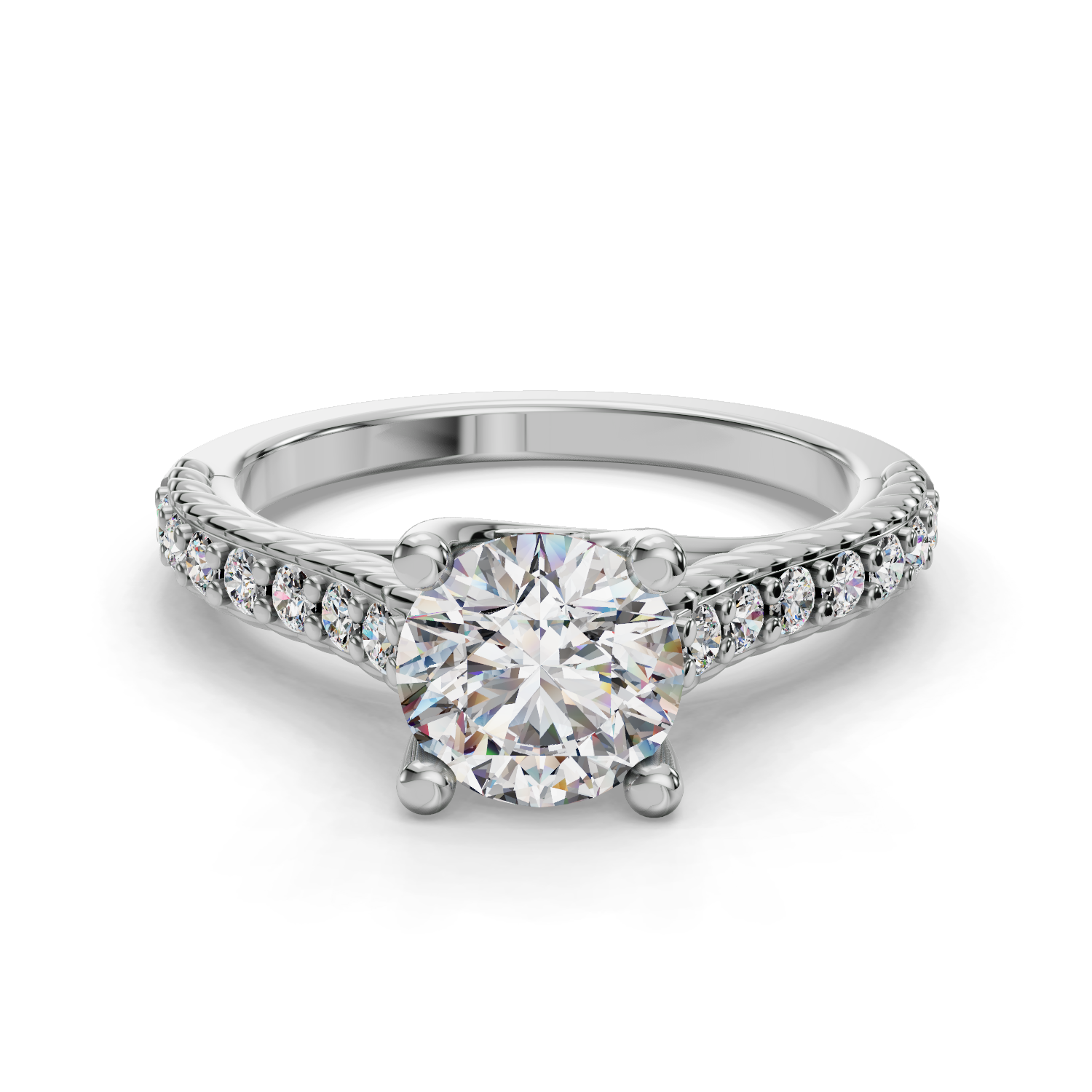 Snow Half Coverage Engagement Ring