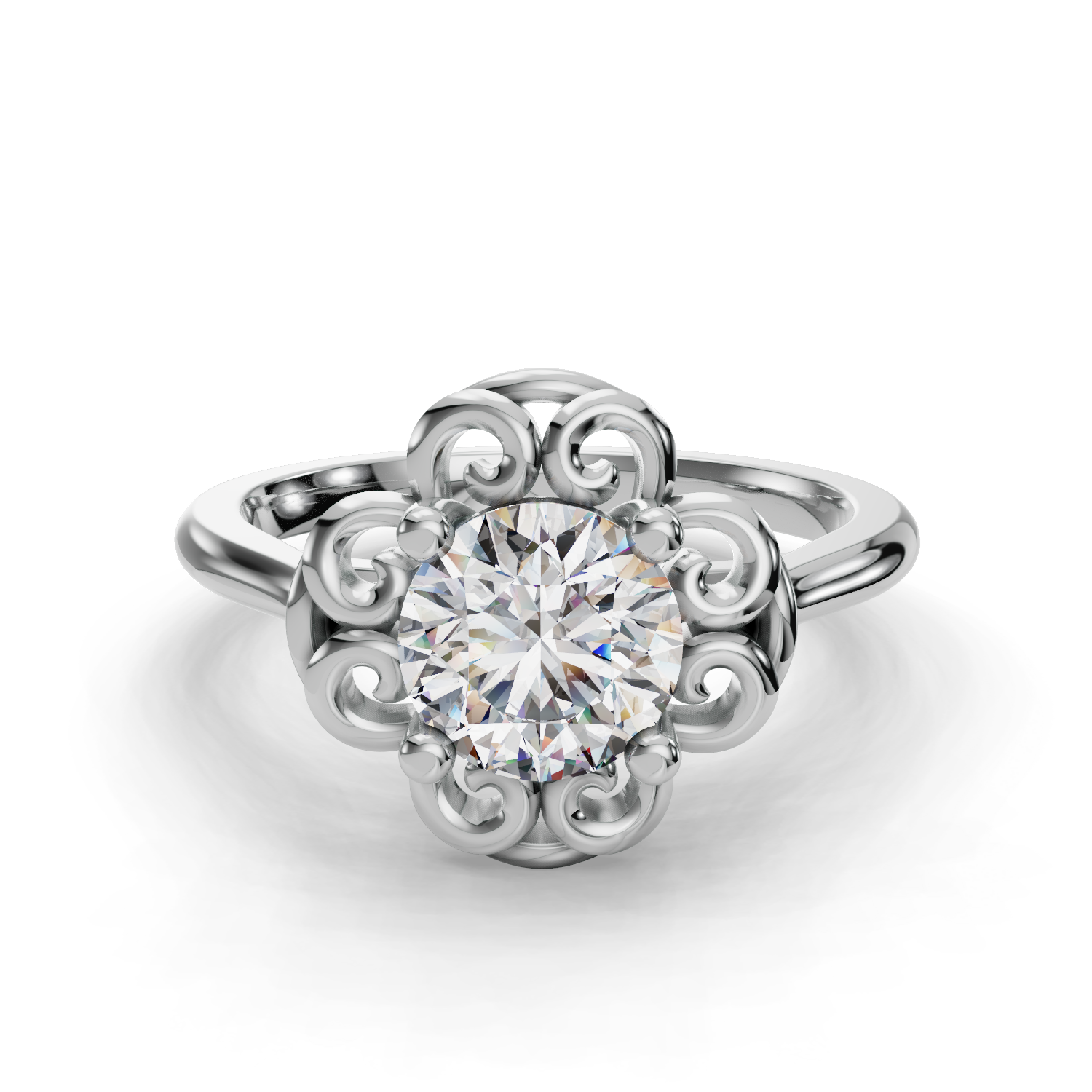 Hearts Intertwined Bezel Engagement Ring