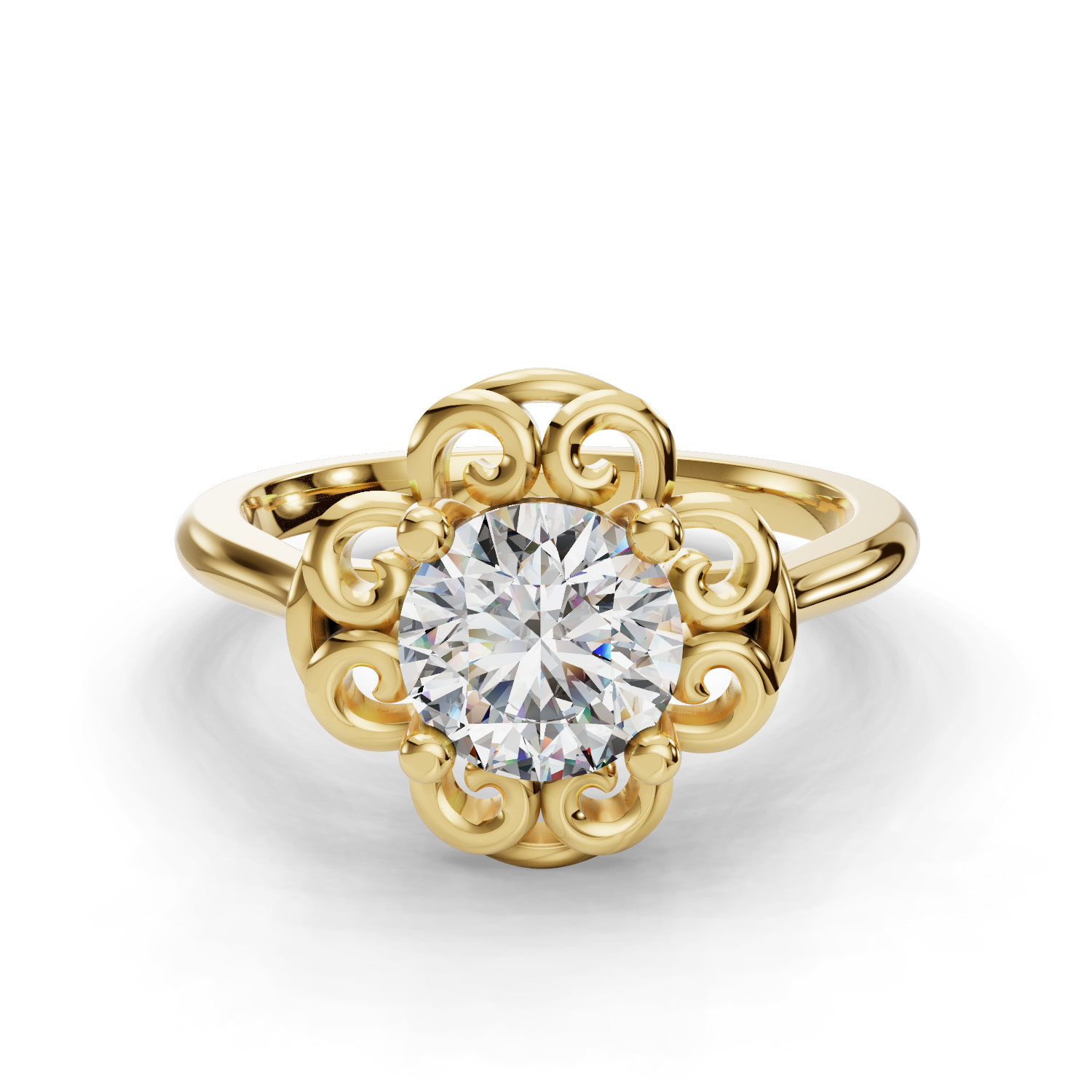 Hearts Intertwined Bezel Engagement Ring