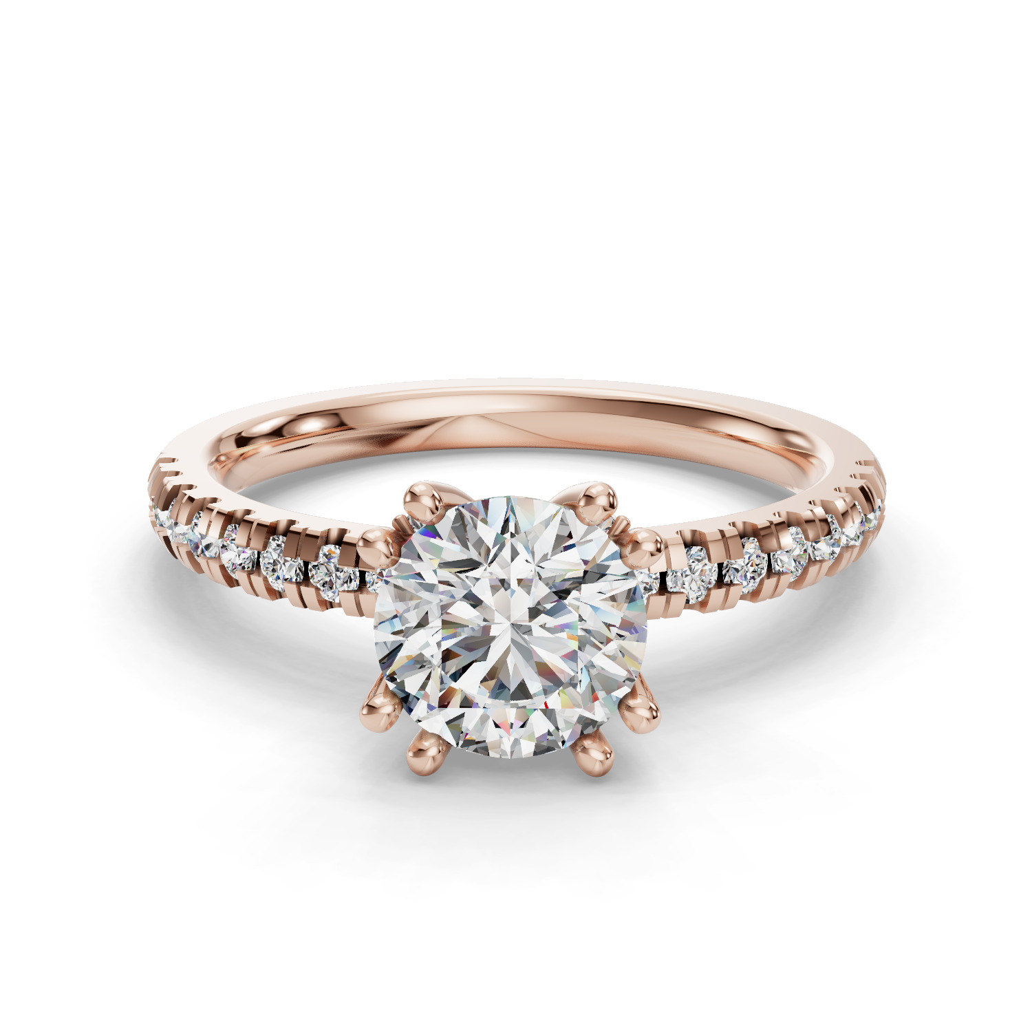 Cascade Half Coverage Engagement Ring