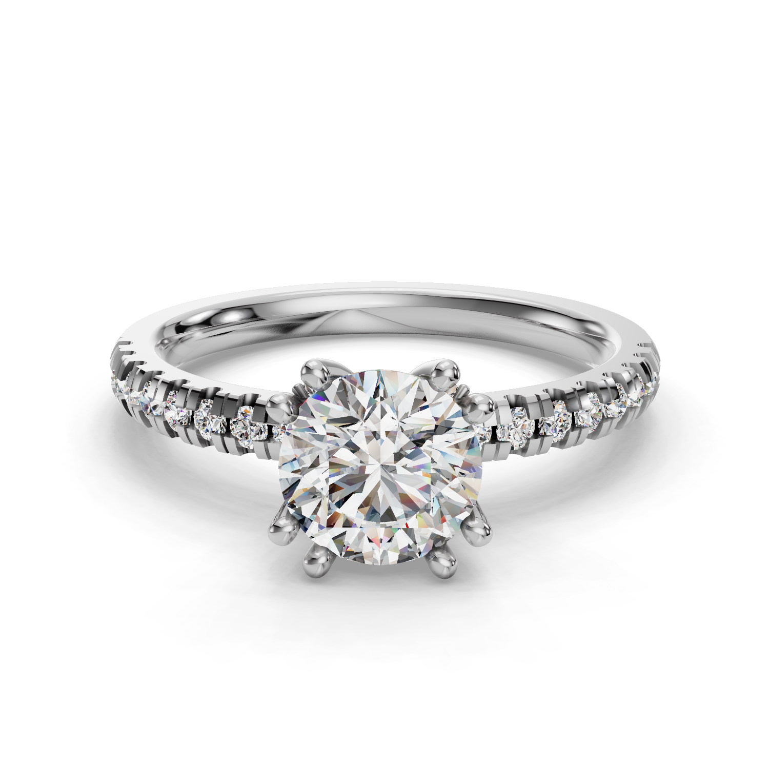 Cascade Half Coverage Engagement Ring