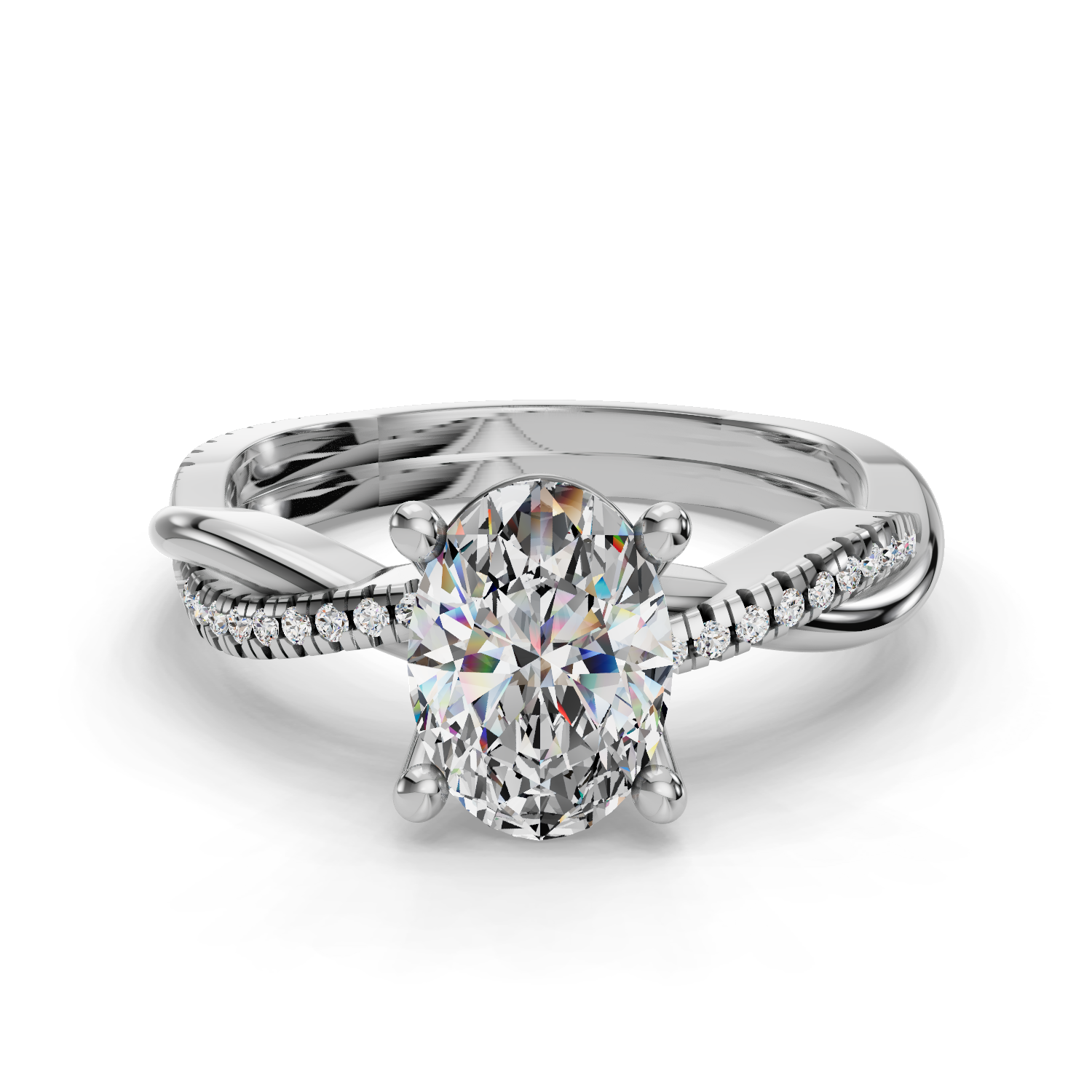 Satin Twisted Engagement Ring