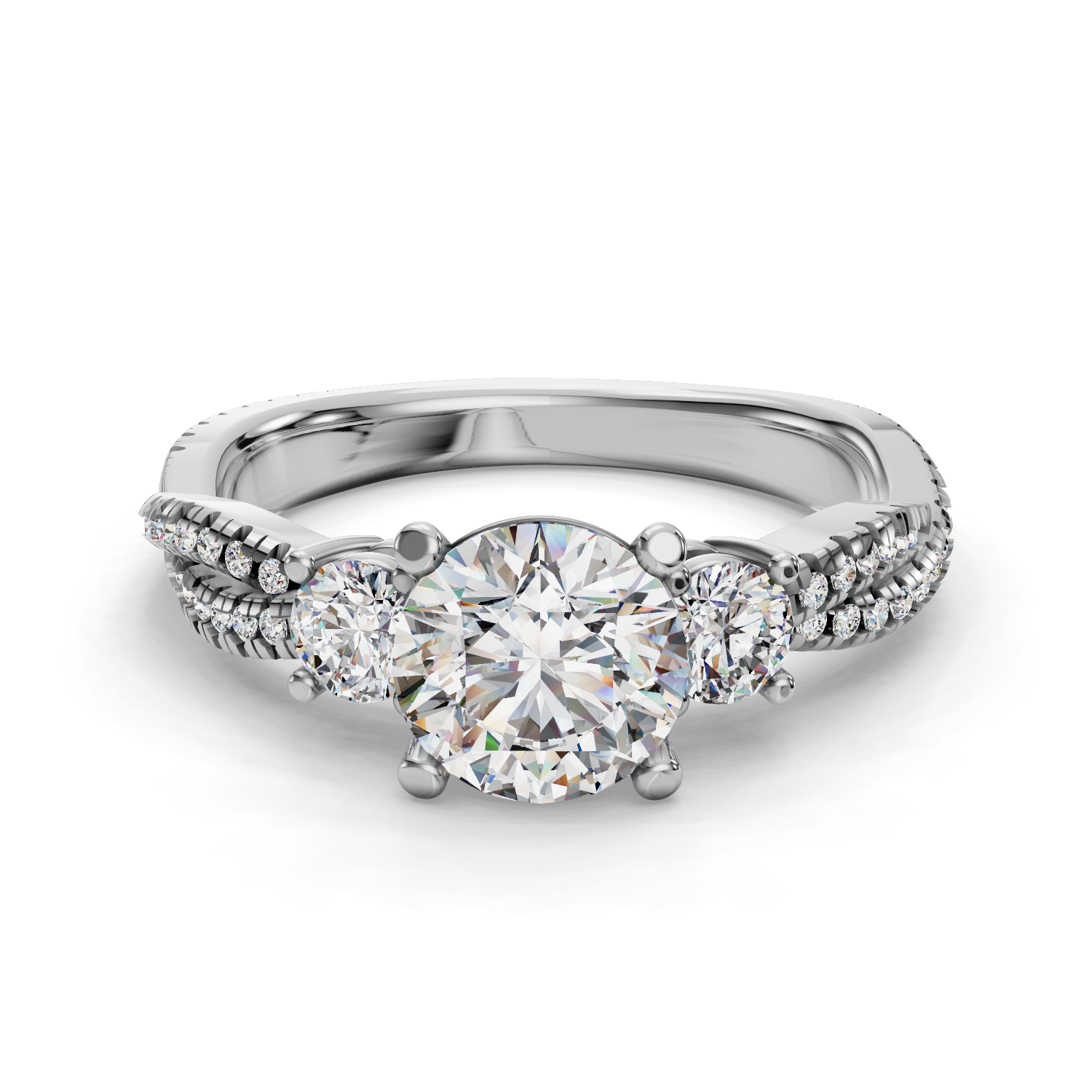 Moonlit Twisted Engagement Ring