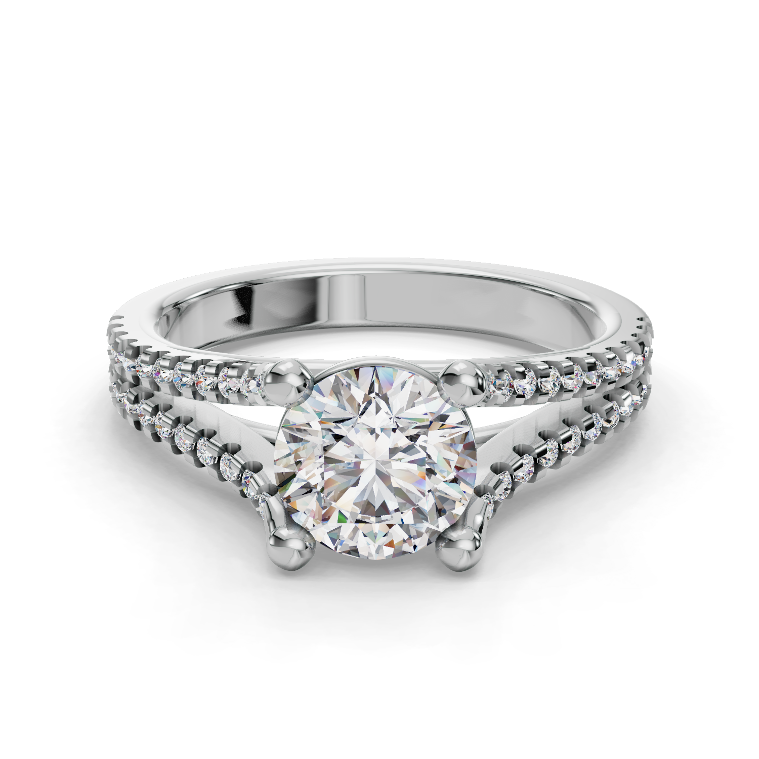 Bridge Half Coverage Engagement Ring
