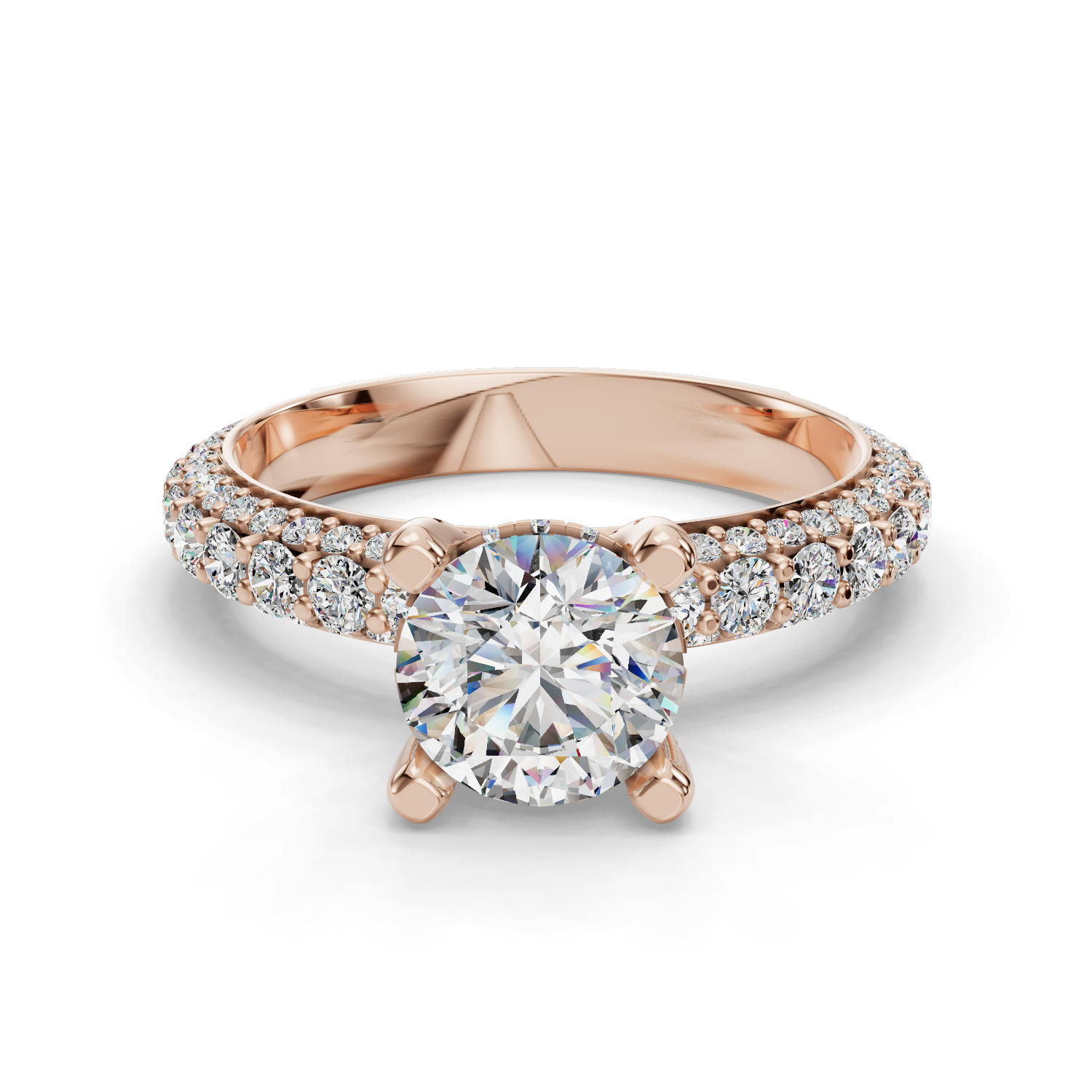 Lace Three-Quarter Coverage Engagement Ring