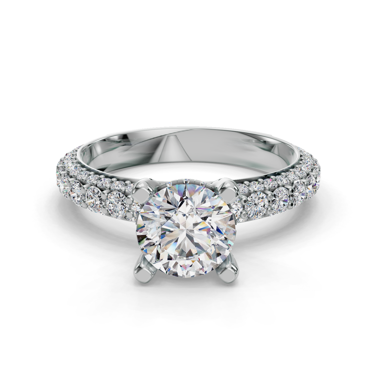 Lace Three-Quarter Coverage Engagement Ring