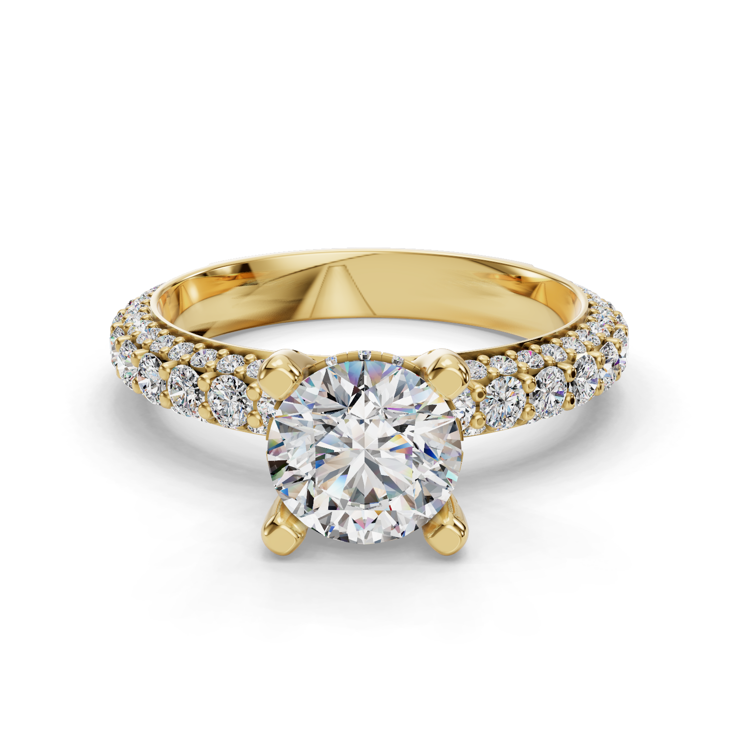 Lace Three-Quarter Coverage Engagement Ring