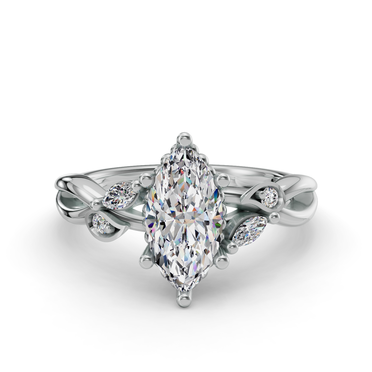 Gardenia Vine-Inspired Engagement Ring