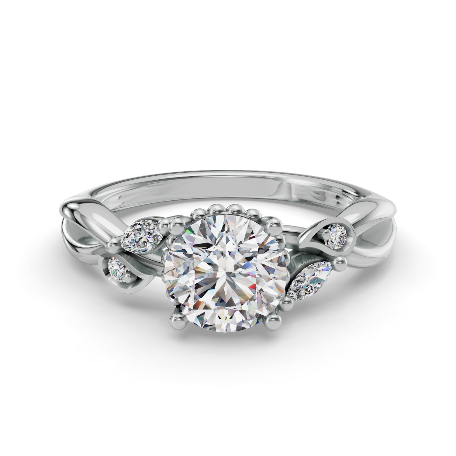 Gardenia Vine-Inspired Engagement Ring