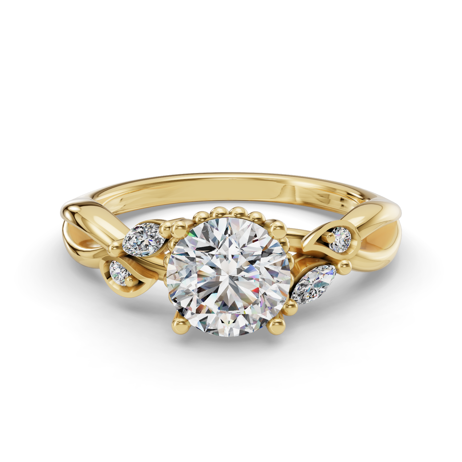 Gardenia Vine-Inspired Engagement Ring