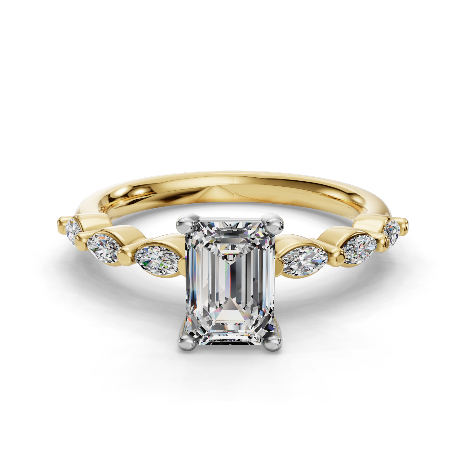 Silken Spaced Diamond Engagement Ring