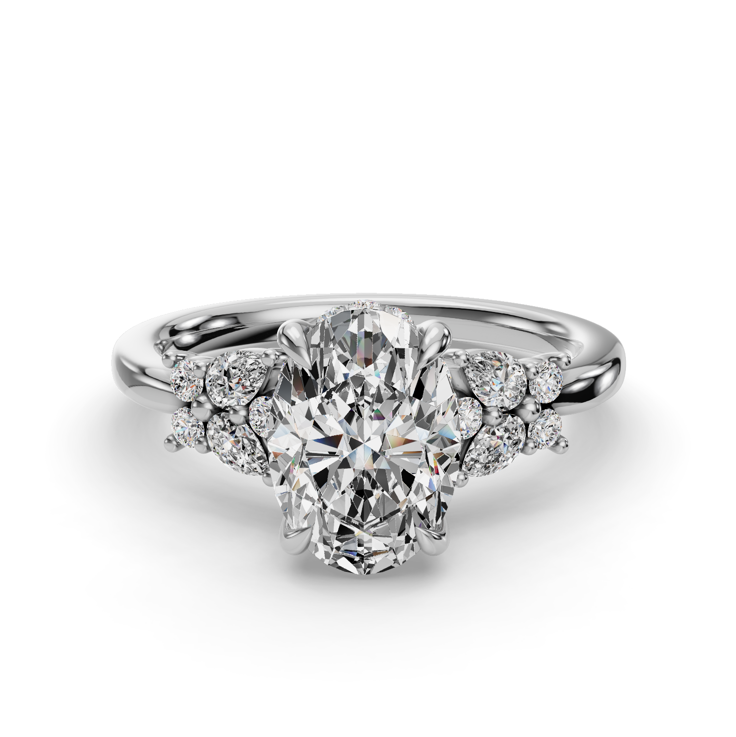 Double Grace Hidden Halo Engagement Ring