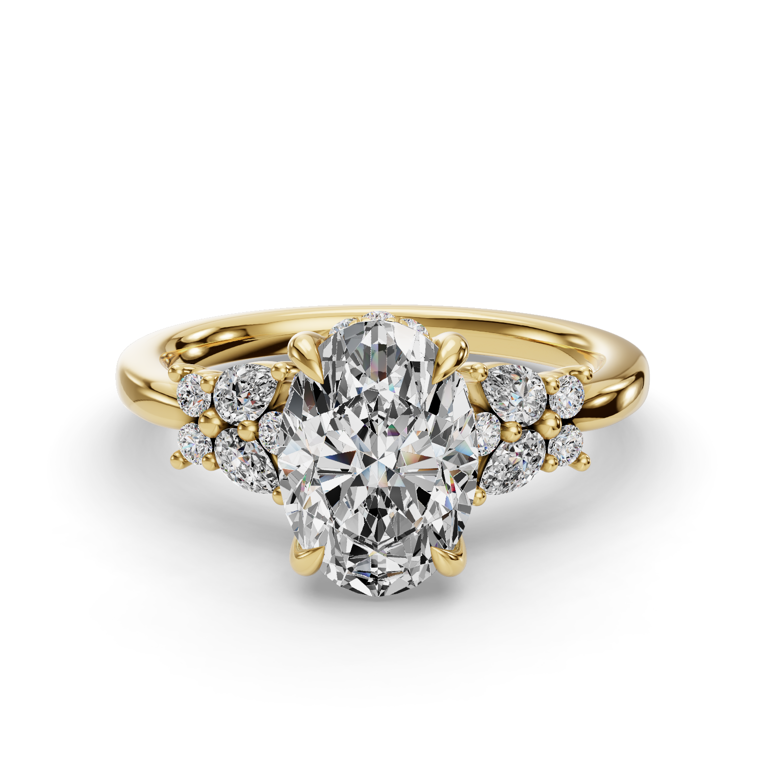 Double Grace Hidden Halo Engagement Ring